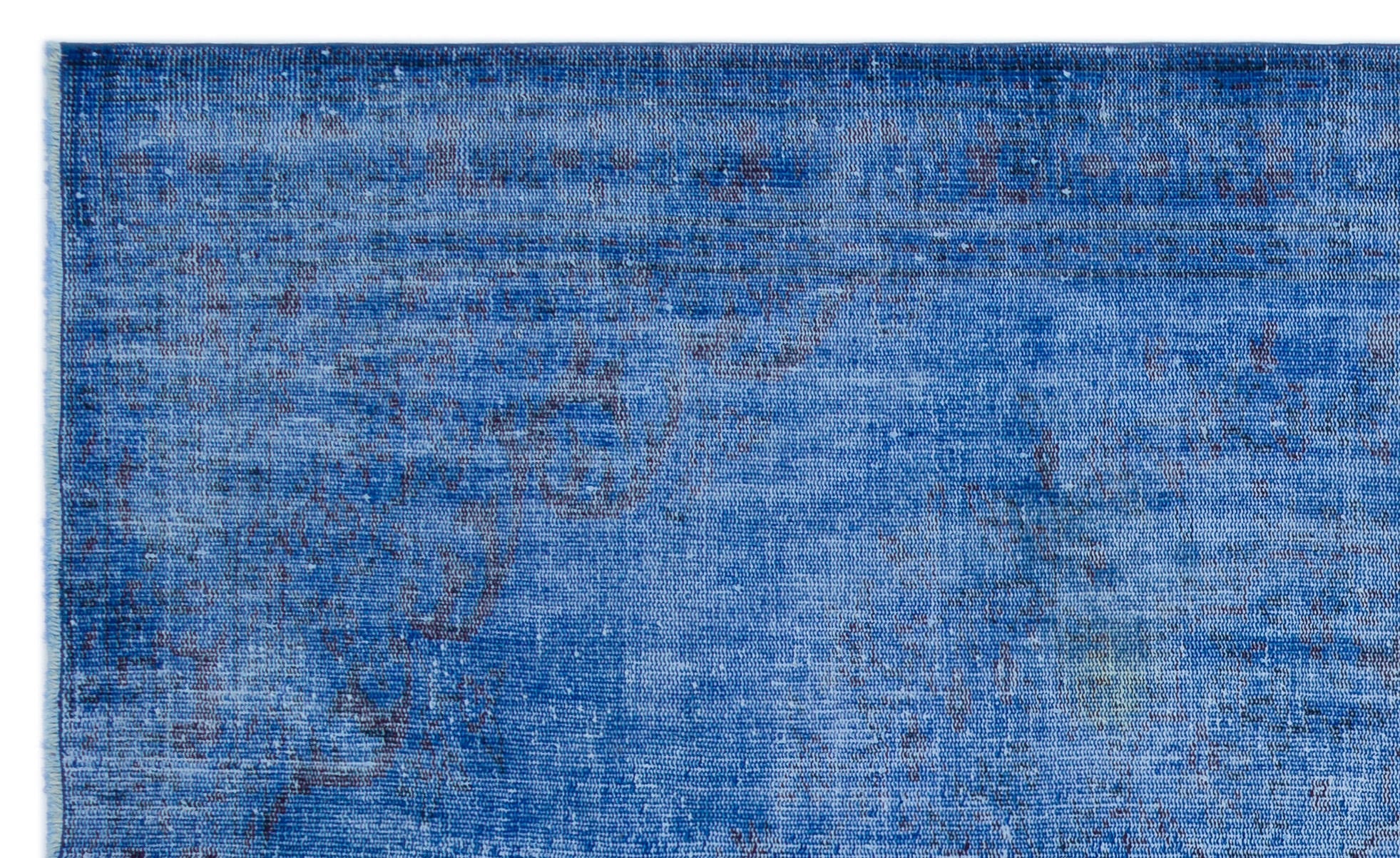Atina Blue Vintage Wool Handmade Area Rug 5'0" x 9'3"