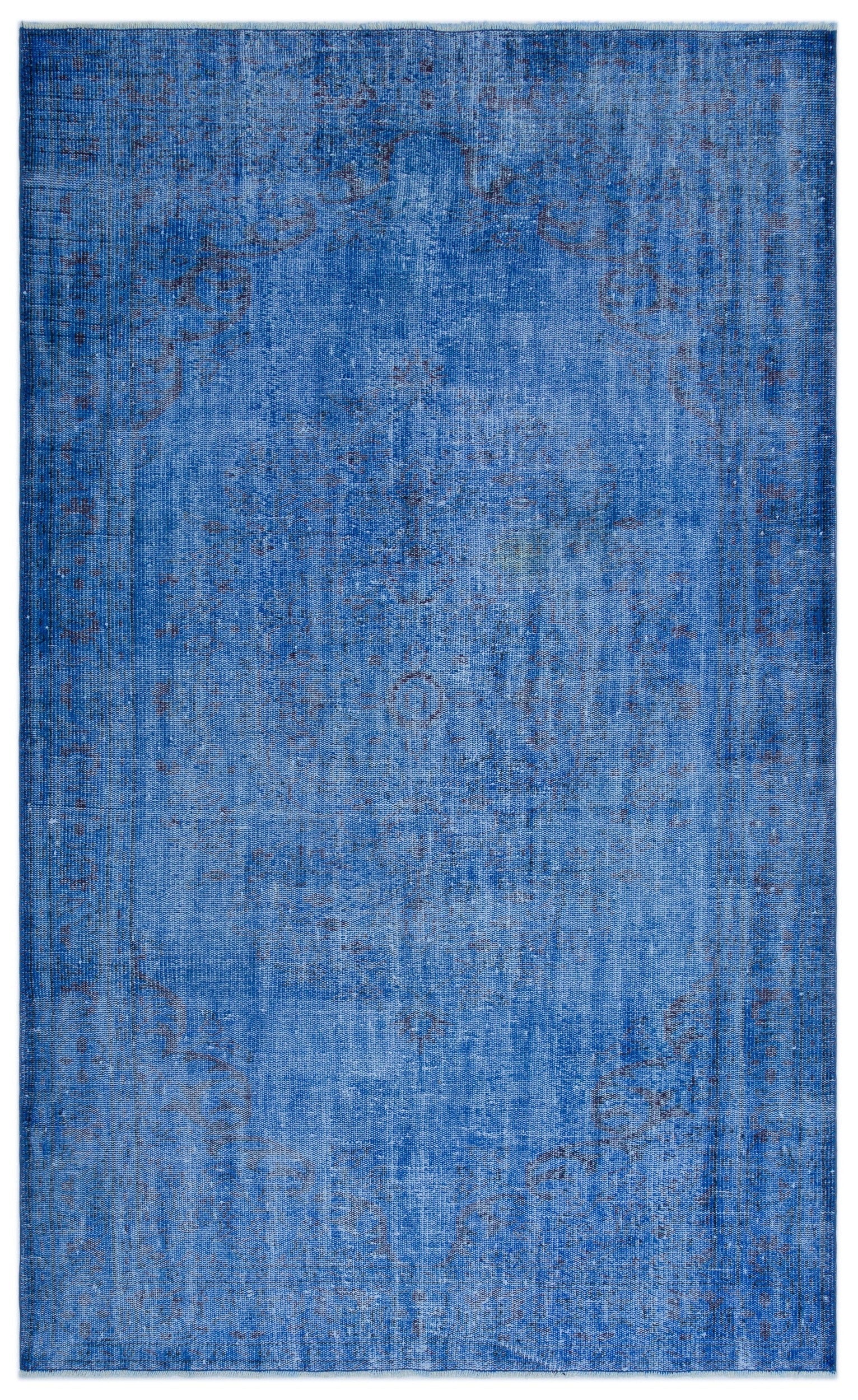 Atina Blue Vintage Wool Handmade Area Rug 5'0" x 9'3"