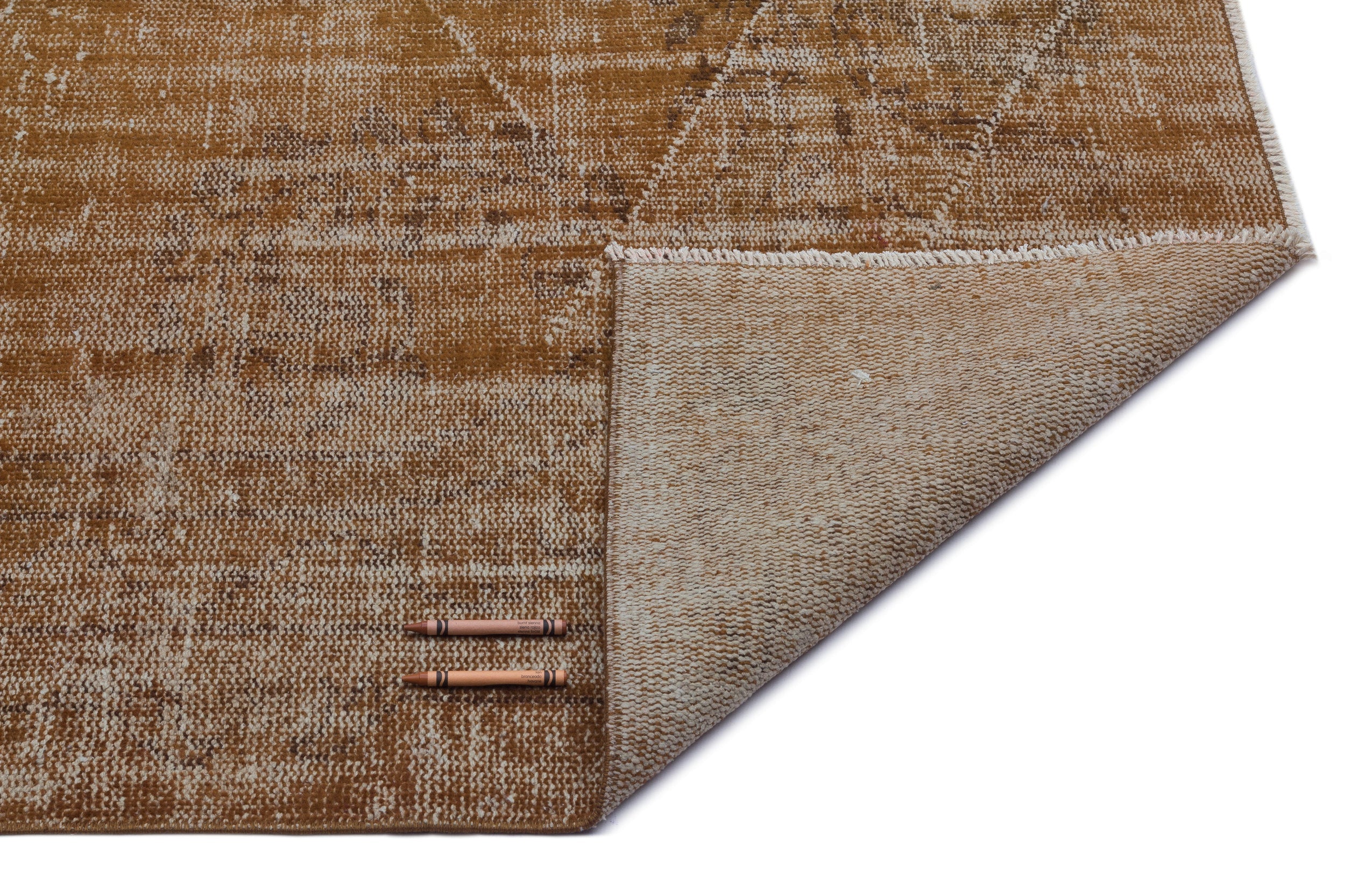 Atina Brown Vintage Wool Handmade Area Rug 4'10" x 8'2"
