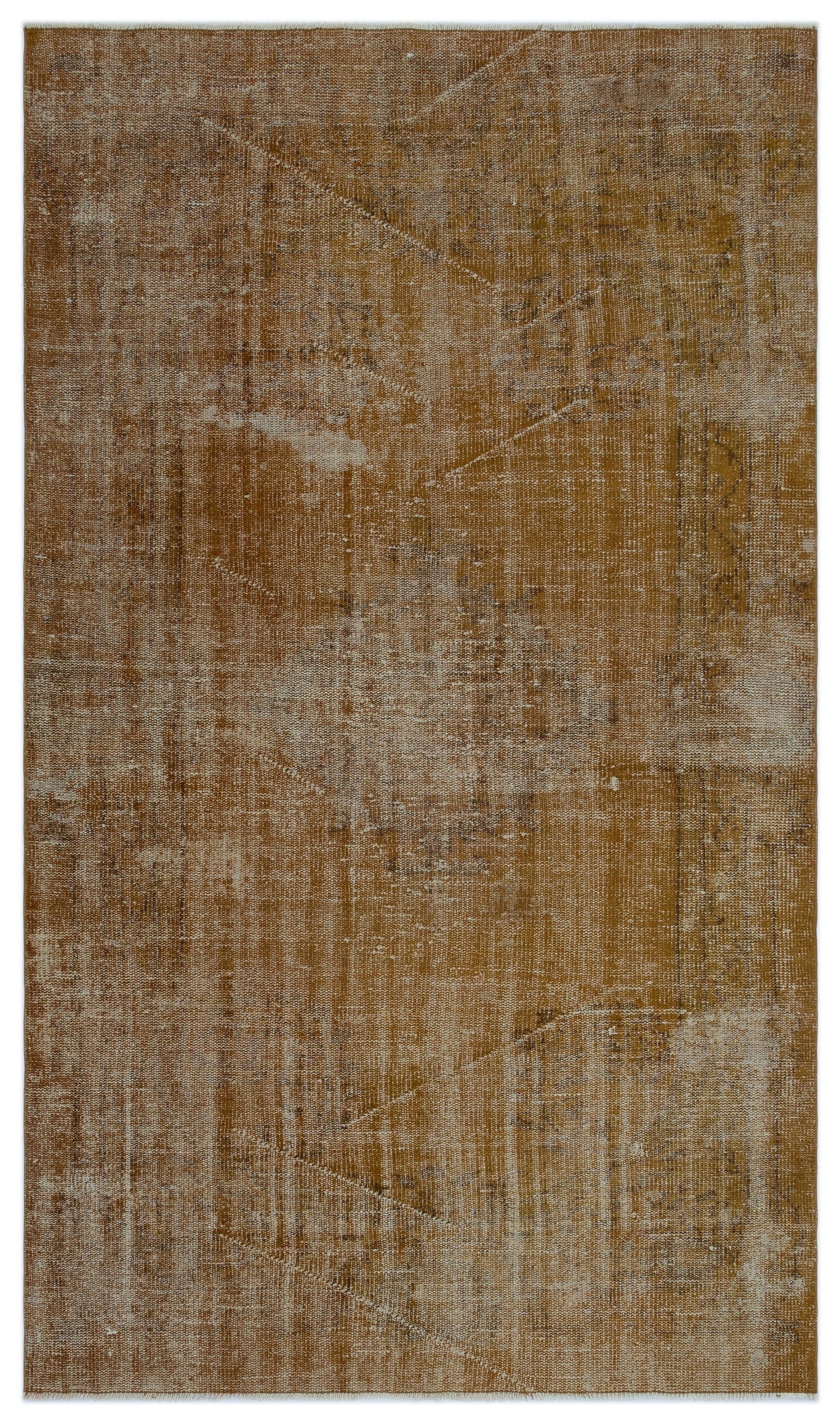 Atina Brown Vintage Wool Handmade Area Rug 4'10" x 8'2"