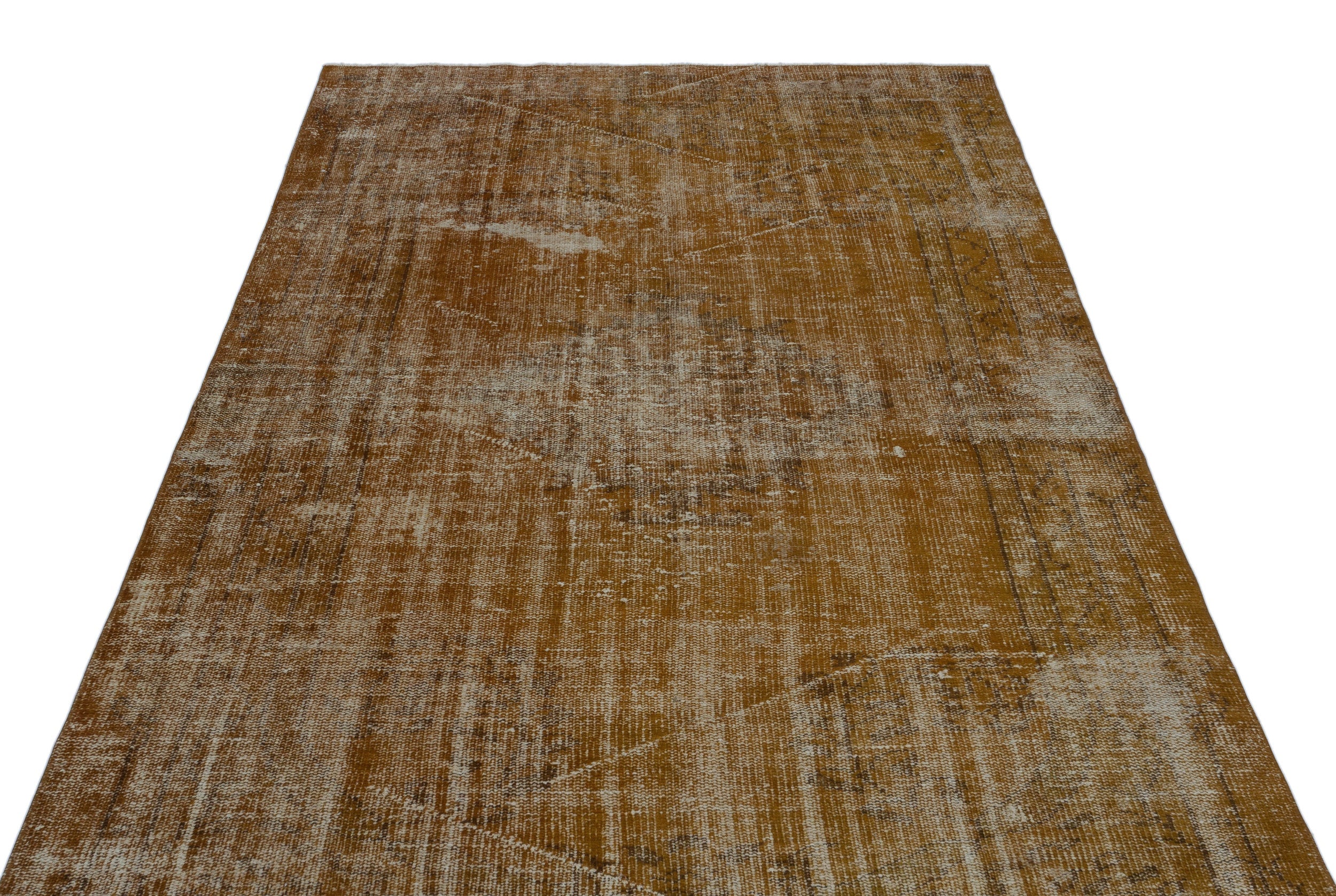 Atina Brown Vintage Wool Handmade Area Rug 4'10" x 8'2"