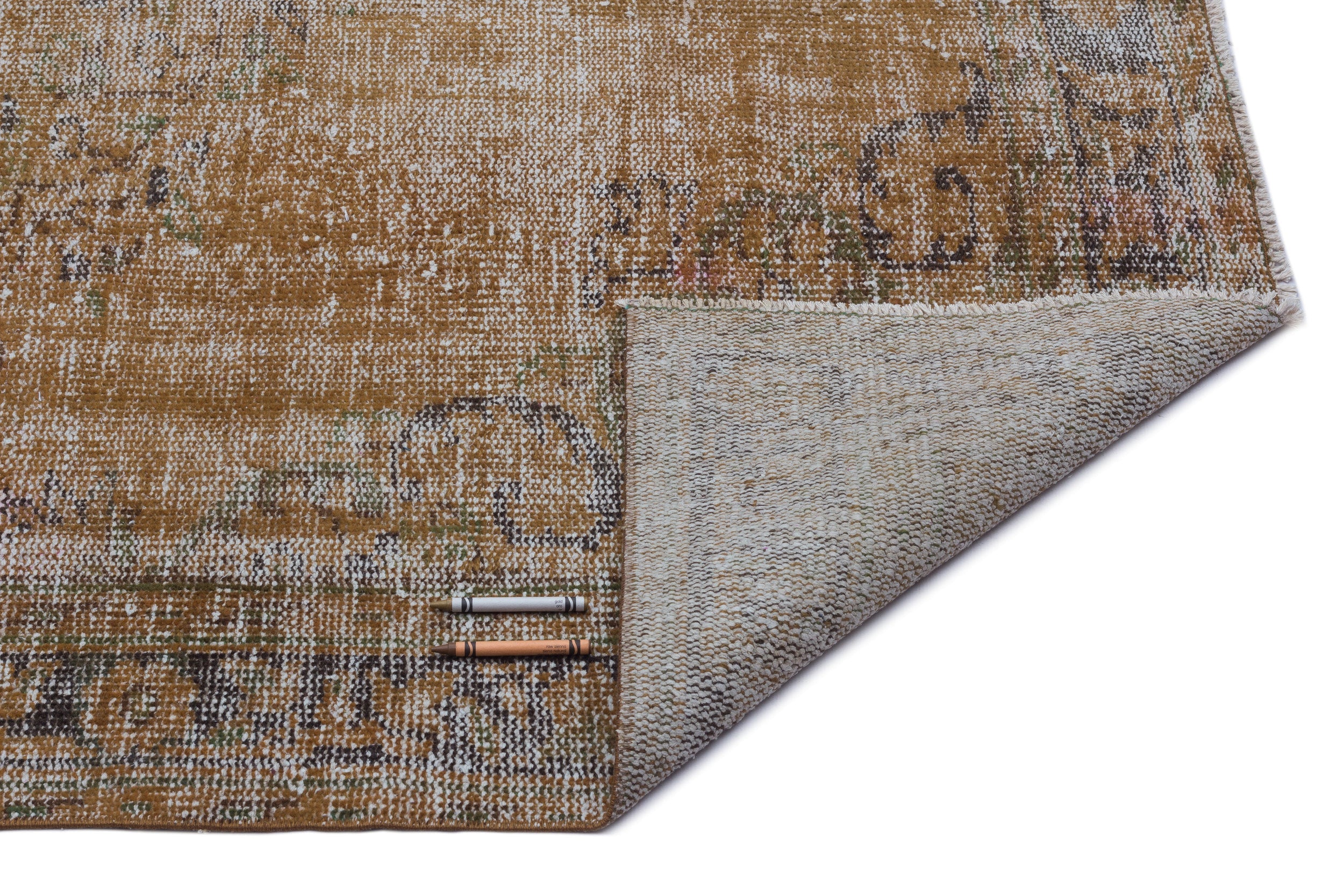 Atina Brown Vintage Wool Handmade Area Rug 5'3" x 9'1"