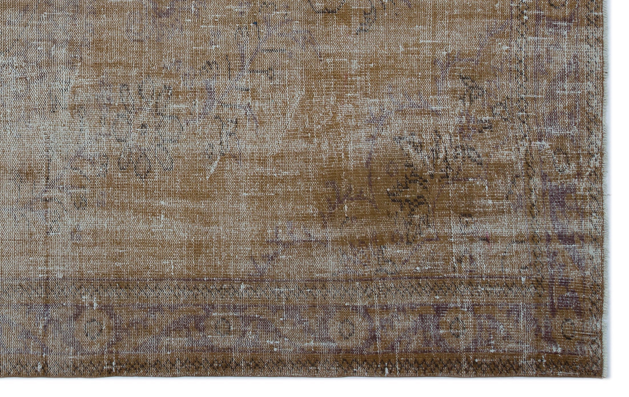 Atina Brown Vintage Wool Handmade Area Rug 6'2" x 9'9"