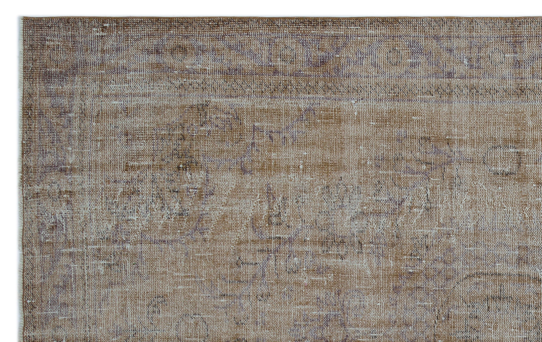 Atina Brown Vintage Wool Handmade Area Rug 6'2" x 9'9"