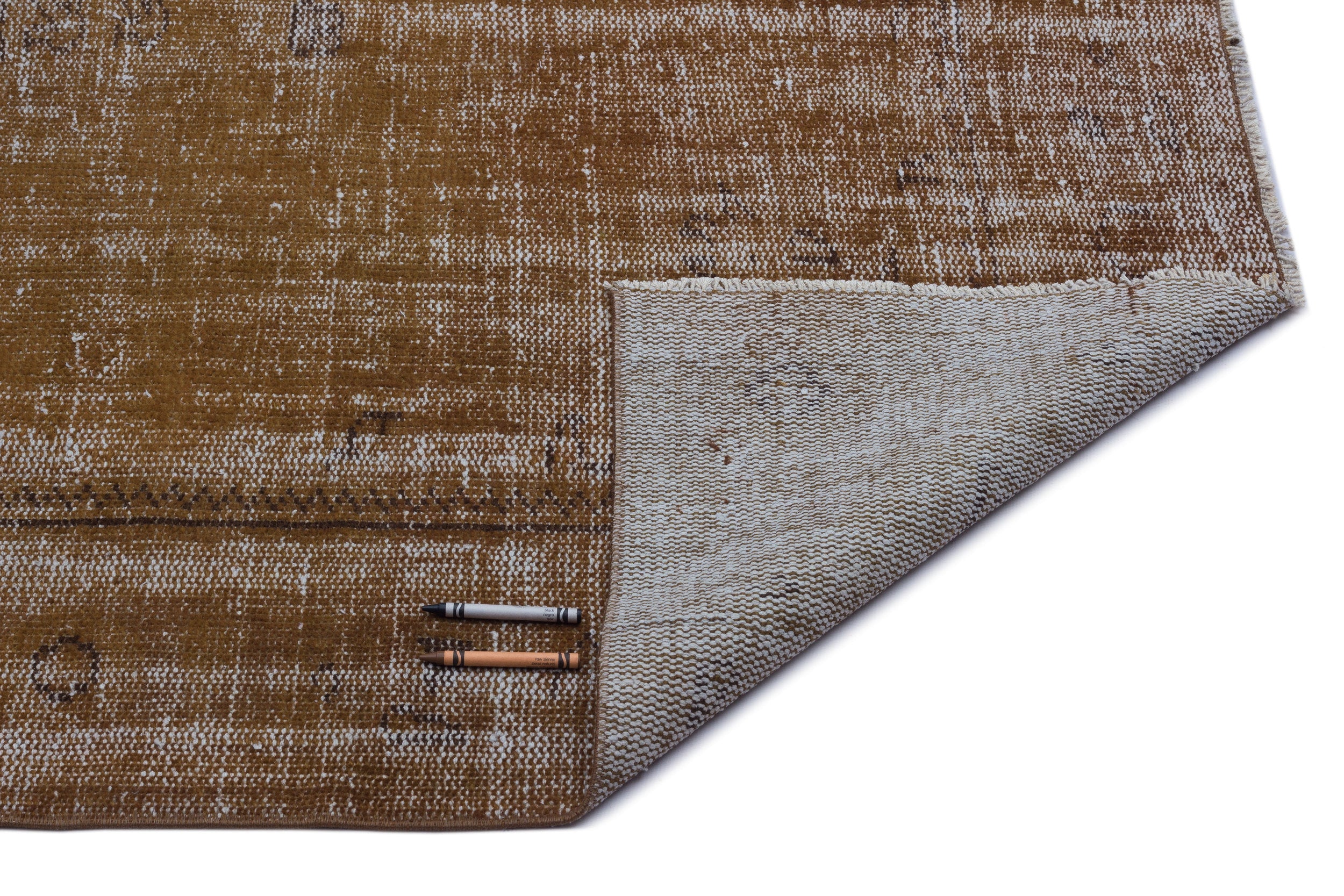 Atina Brown Vintage Wool Handmade Area Rug 6'0" x 8'9"