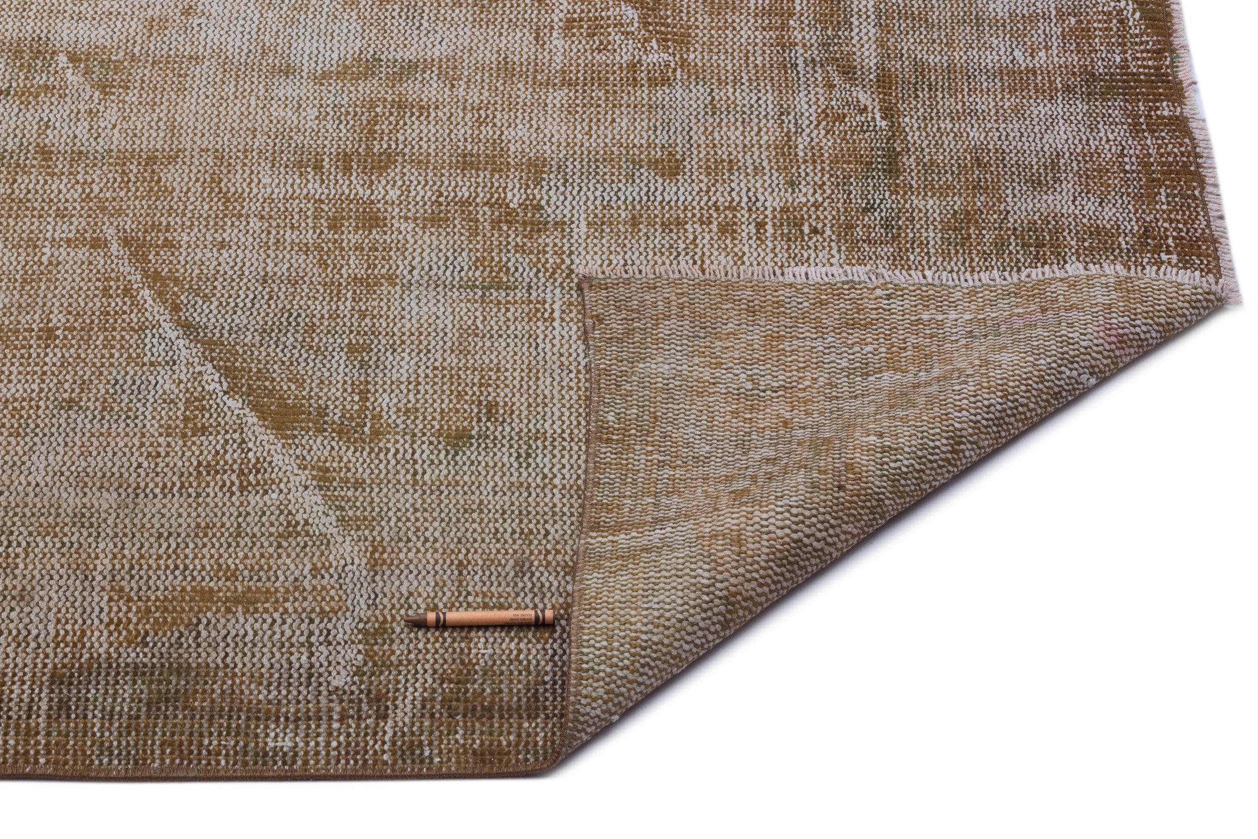 Atina Brown Vintage Wool Handmade Area Rug 6'0" x 9'2"