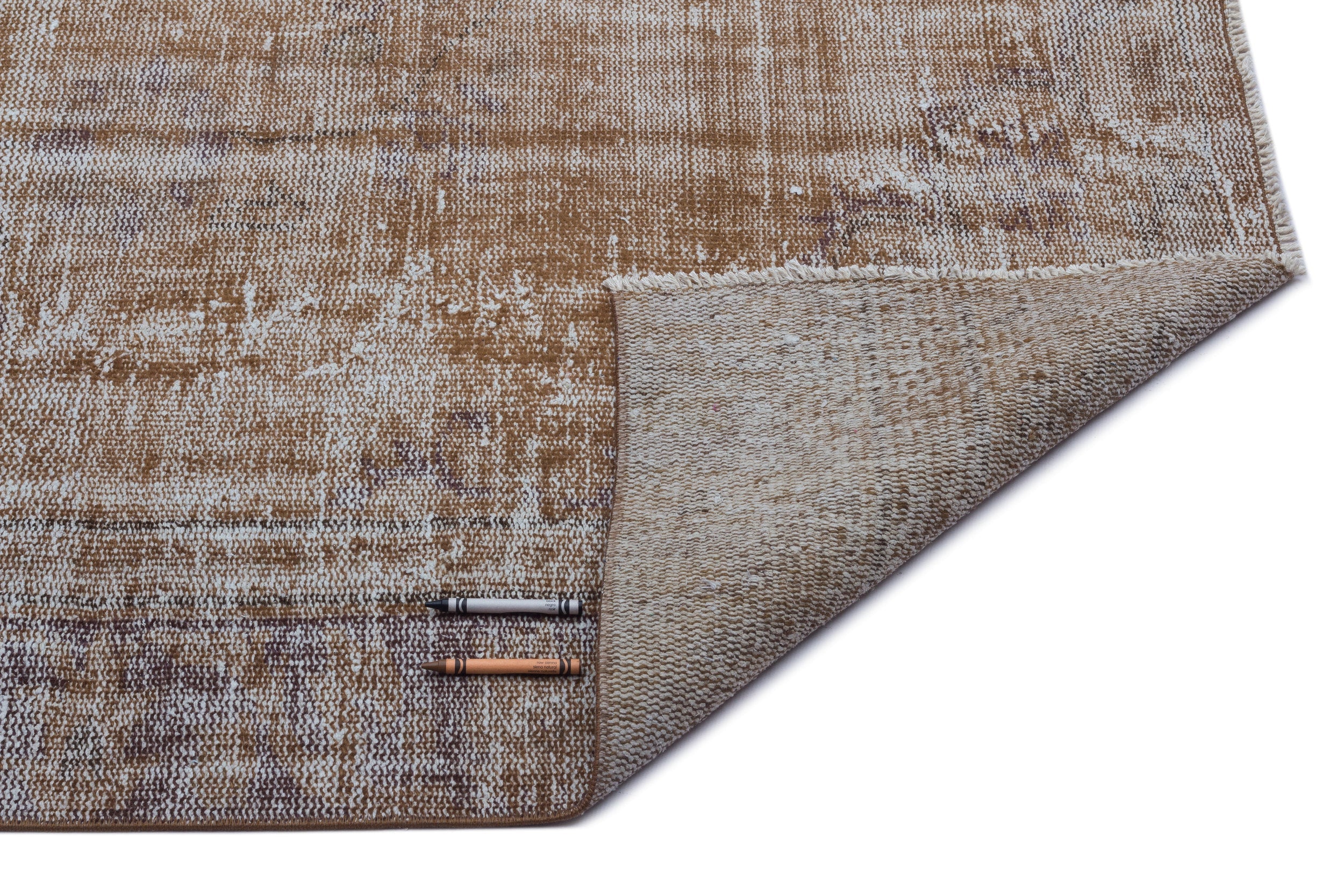 Atina Brown Vintage Wool Handmade Area Rug 6'2" x 8'6"