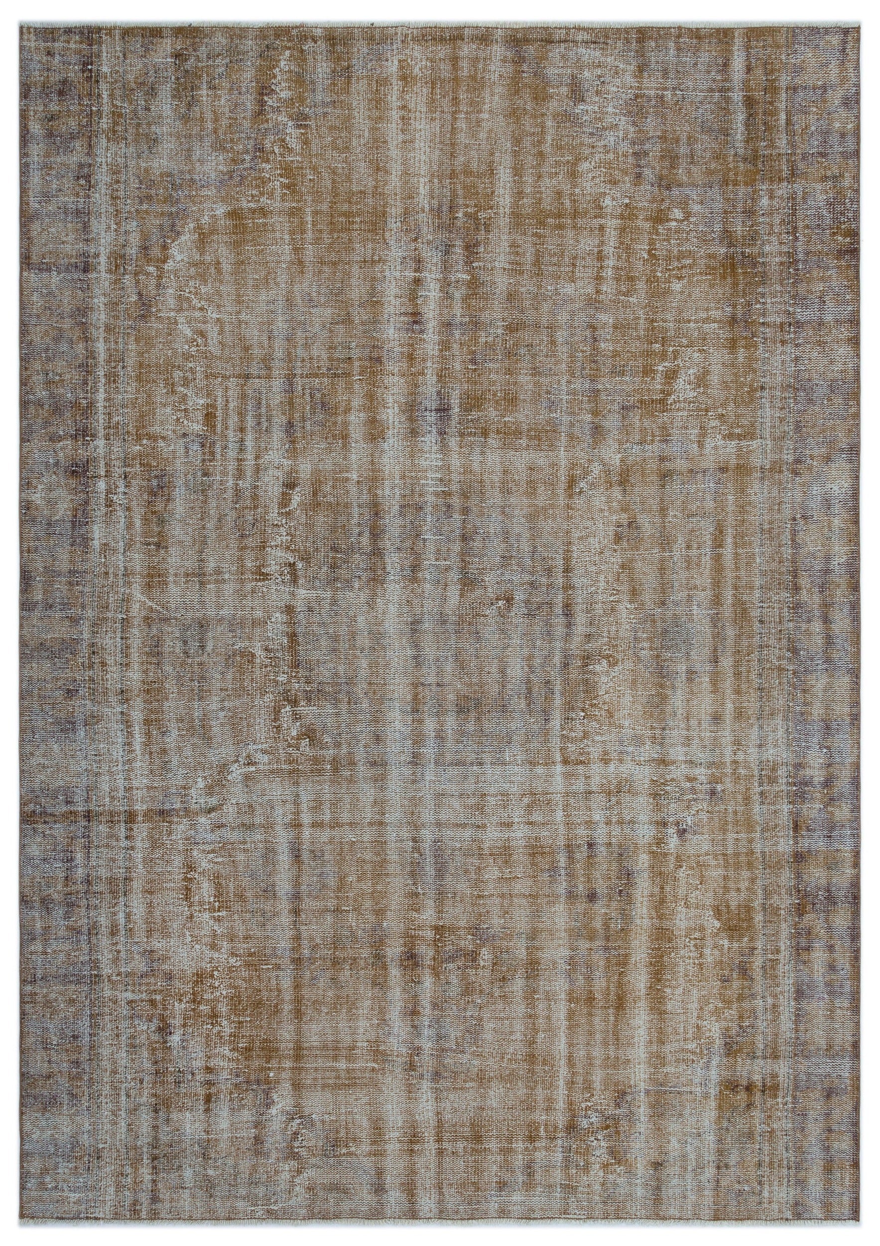 Atina Brown Vintage Wool Handmade Area Rug 6'2" x 8'6"