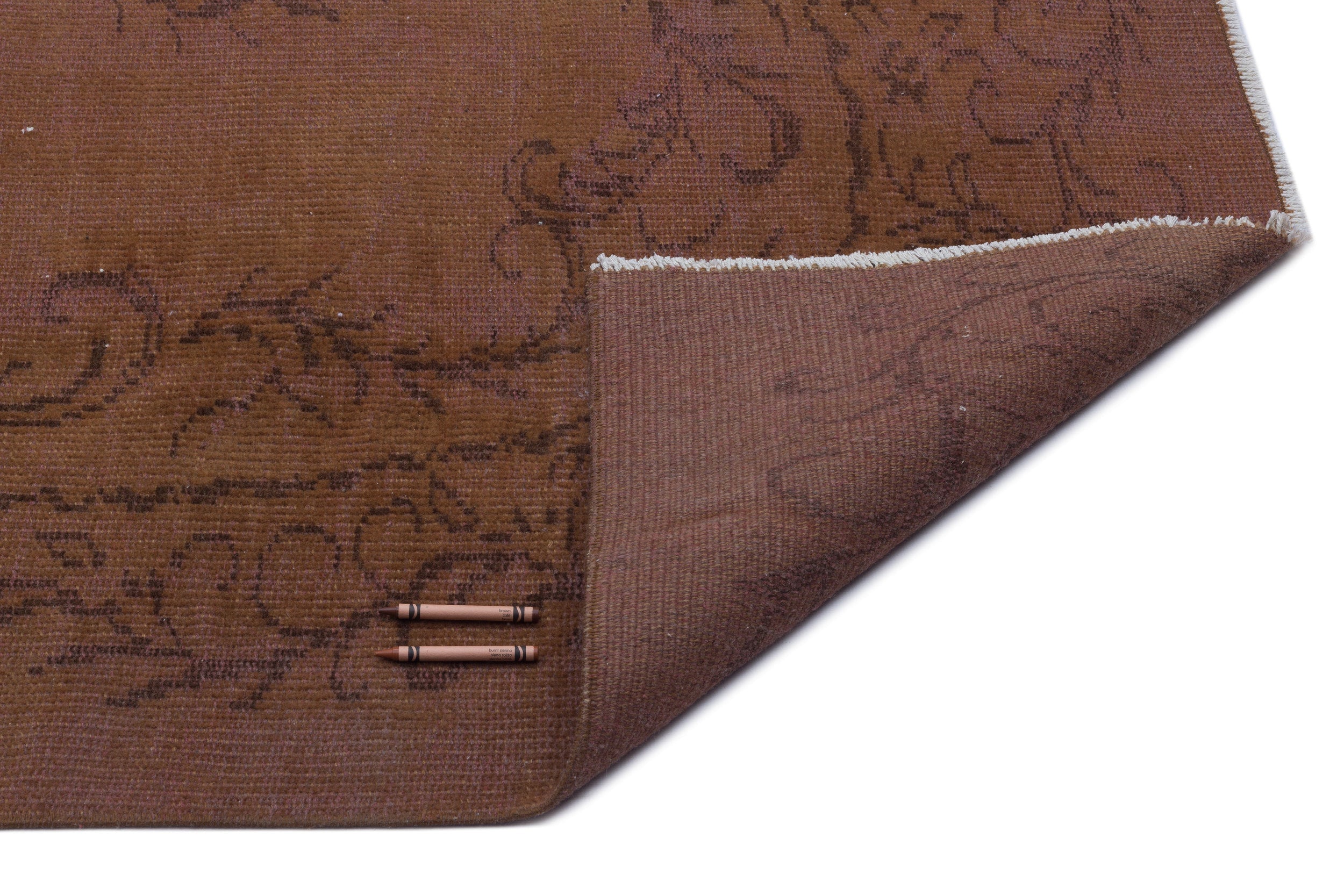Atina Brown Vintage Wool Handmade Area Rug 5'1" x 9'1"