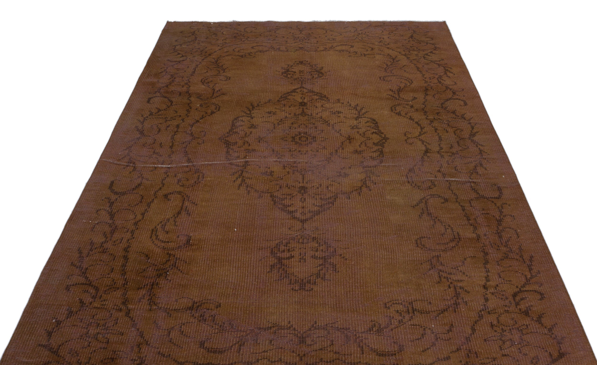 Atina Brown Vintage Wool Handmade Area Rug 5'1" x 9'1"