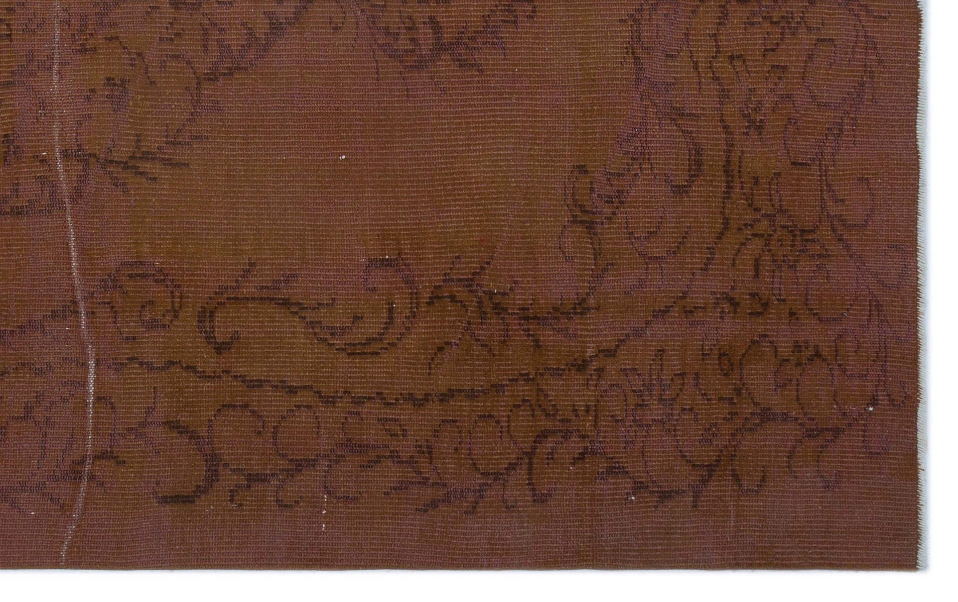 Atina Brown Vintage Wool Handmade Area Rug 5'1" x 9'1"