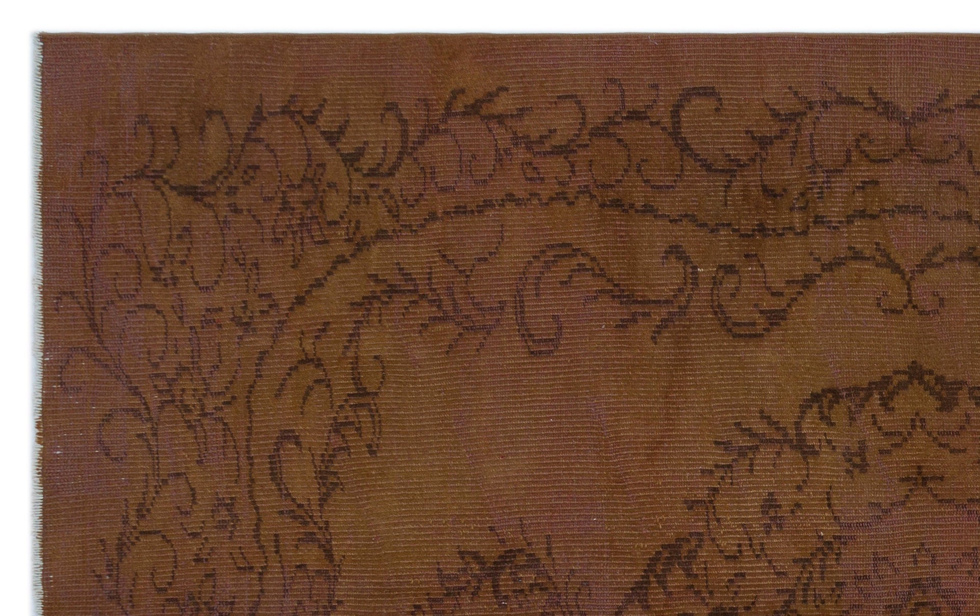Atina Brown Vintage Wool Handmade Area Rug 5'1" x 9'1"