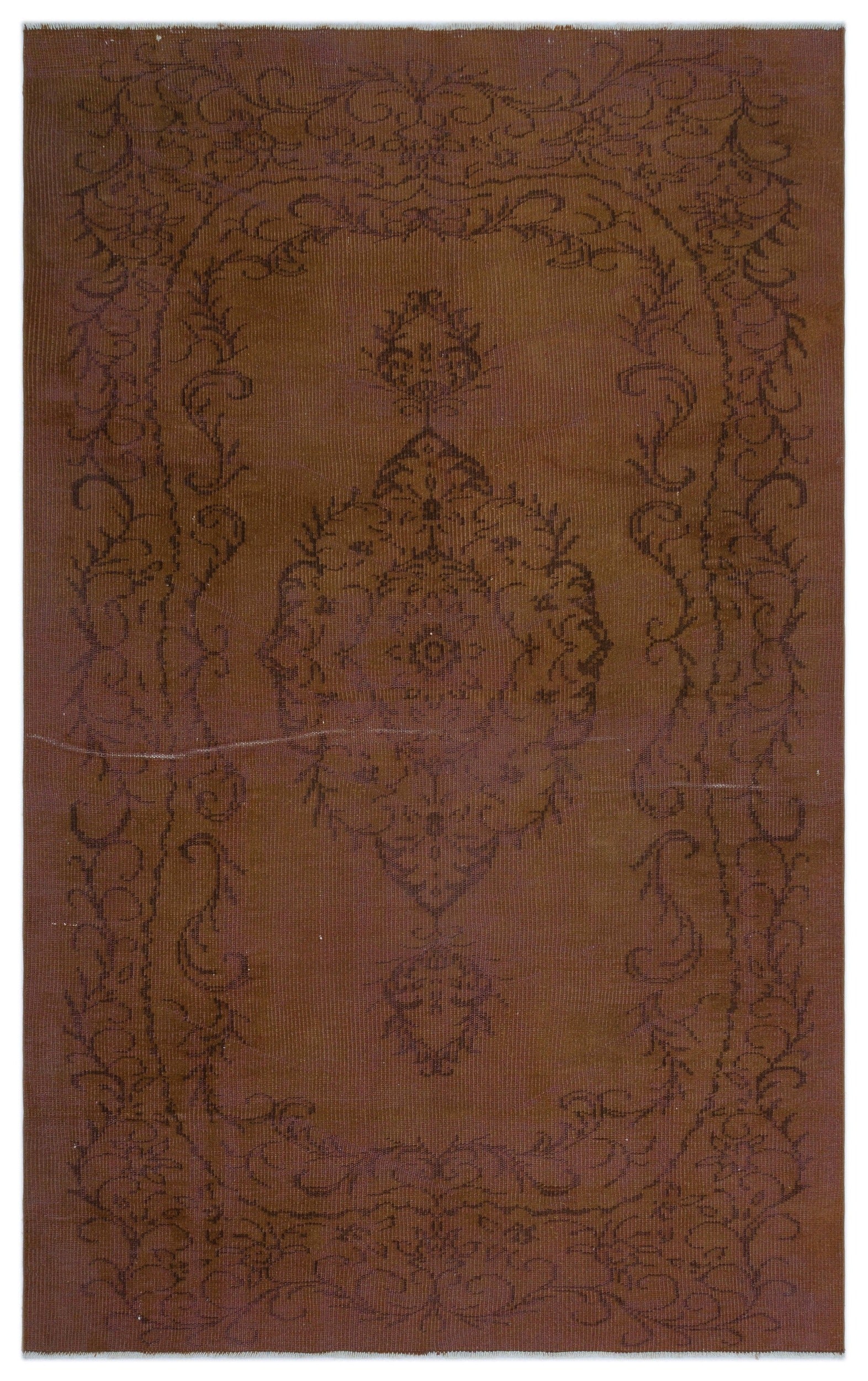 Atina Brown Vintage Wool Handmade Area Rug 5'1" x 9'1"