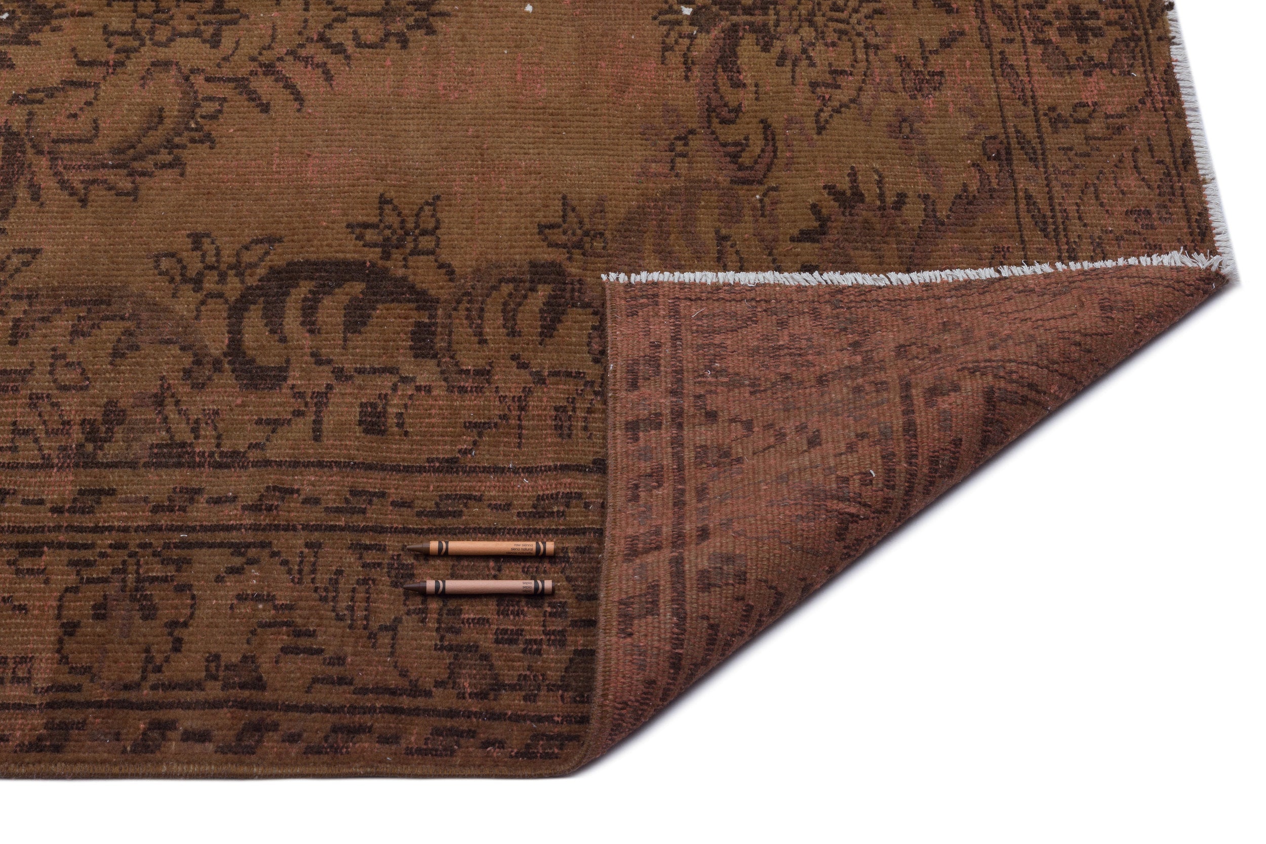 Atina Brown Vintage Wool Handmade Area Rug 4'11" x 8'4"