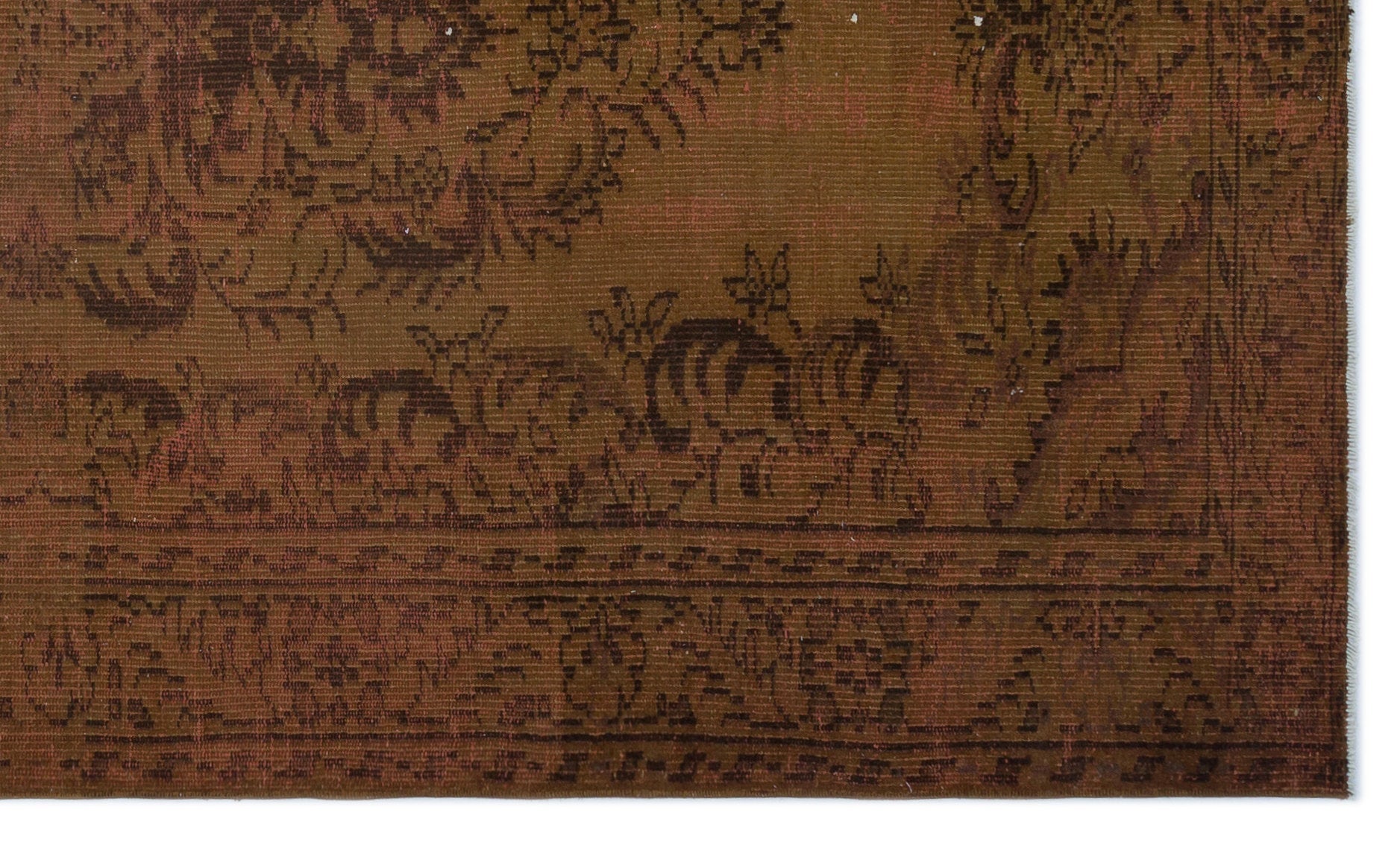 Atina Brown Vintage Wool Handmade Area Rug 4'11" x 8'4"