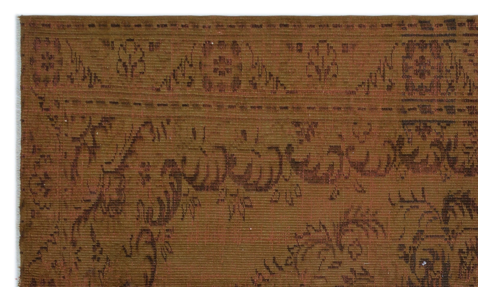 Atina Brown Vintage Wool Handmade Area Rug 4'11" x 8'4"