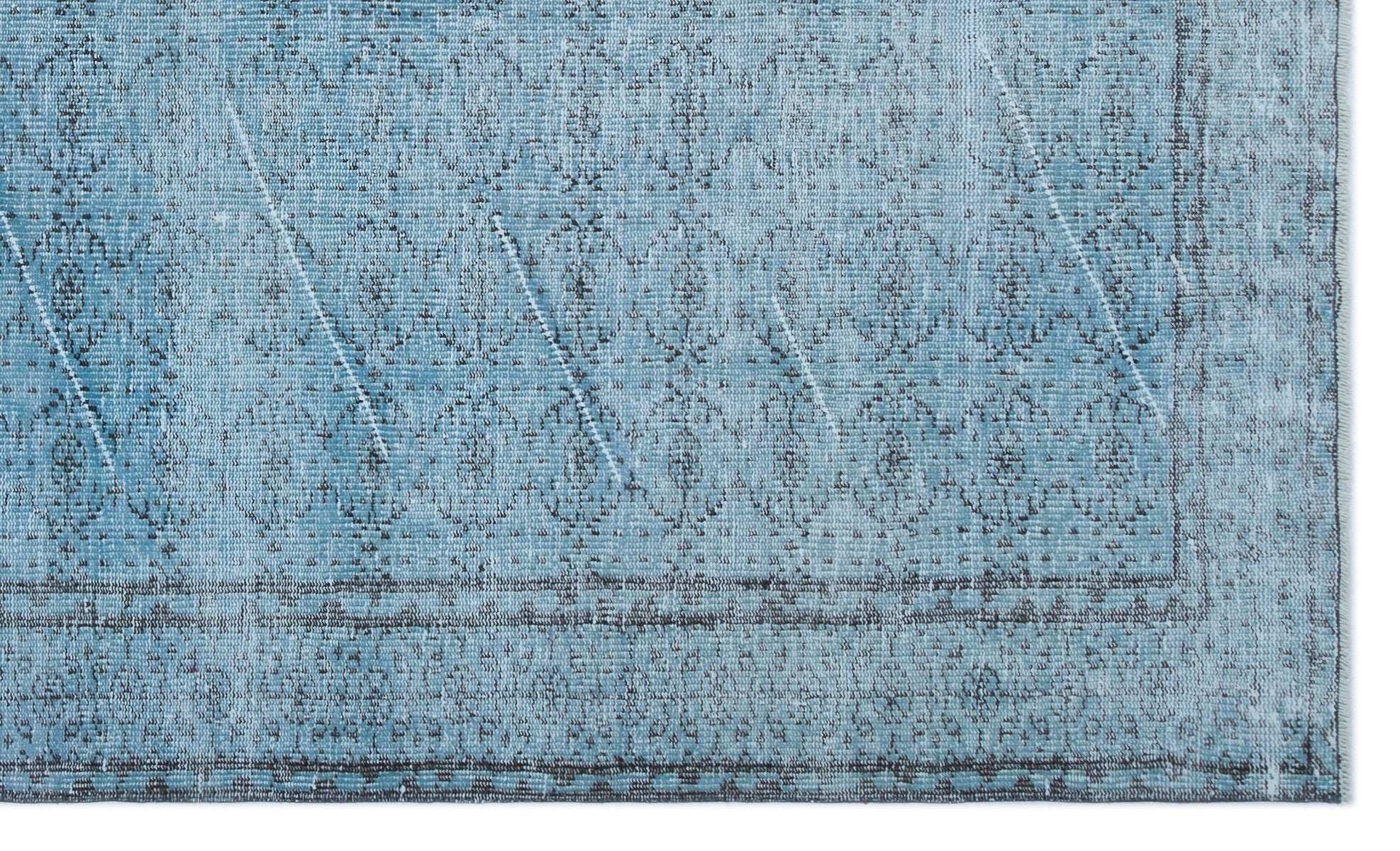 Atina Blue Vintage Wool Handmade Area Rug 5'5" x 9'1"