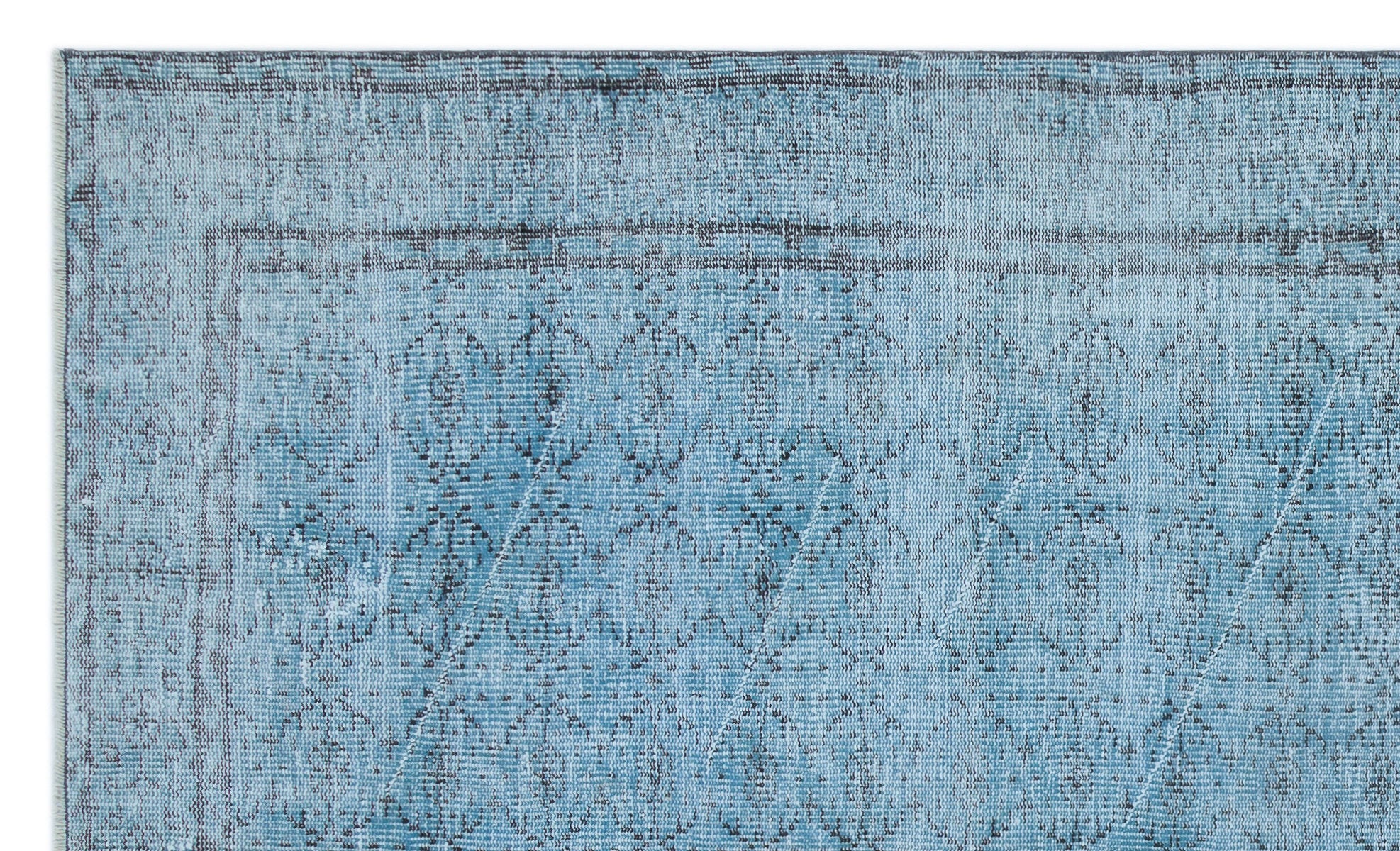 Atina Blue Vintage Wool Handmade Area Rug 5'5" x 9'1"