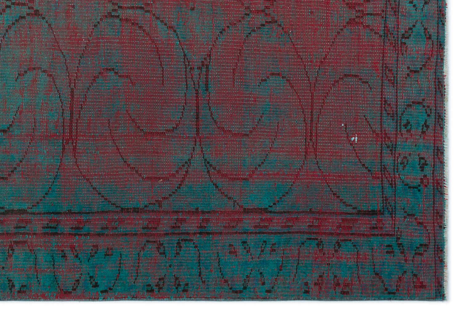 Atina Turquoise Vintage Wool Handmade Area Rug 4'8" x 7'0"