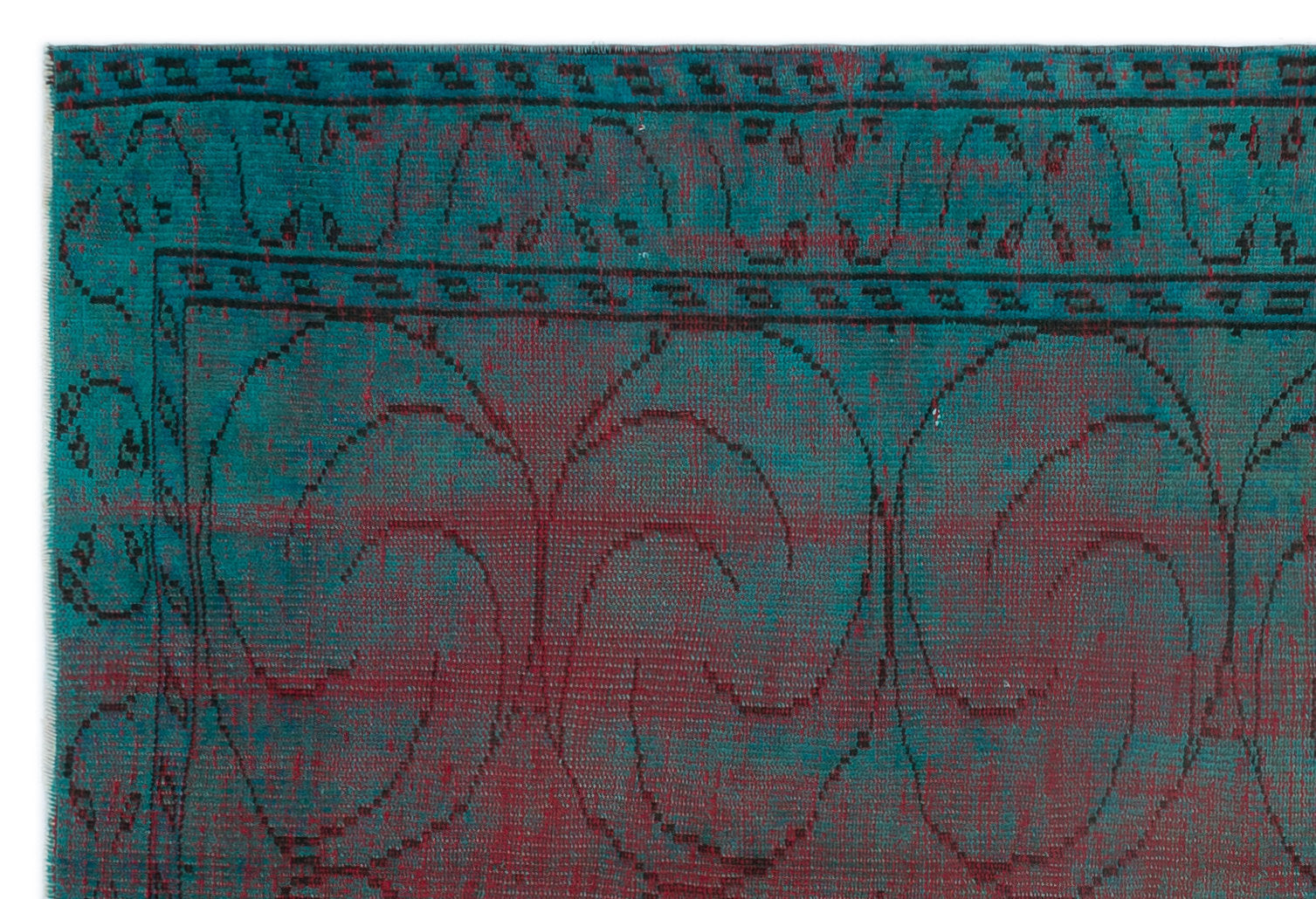 Atina Turquoise Vintage Wool Handmade Area Rug 4'8" x 7'0"
