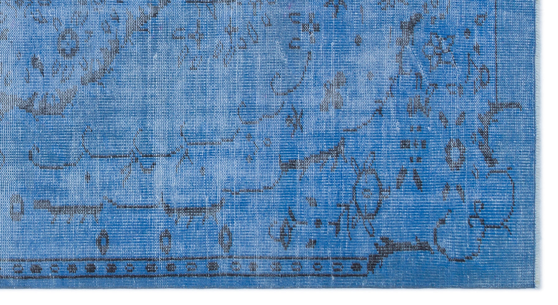 Atina Blue Vintage Wool Handmade Area Rug 4'6" x 8'4"