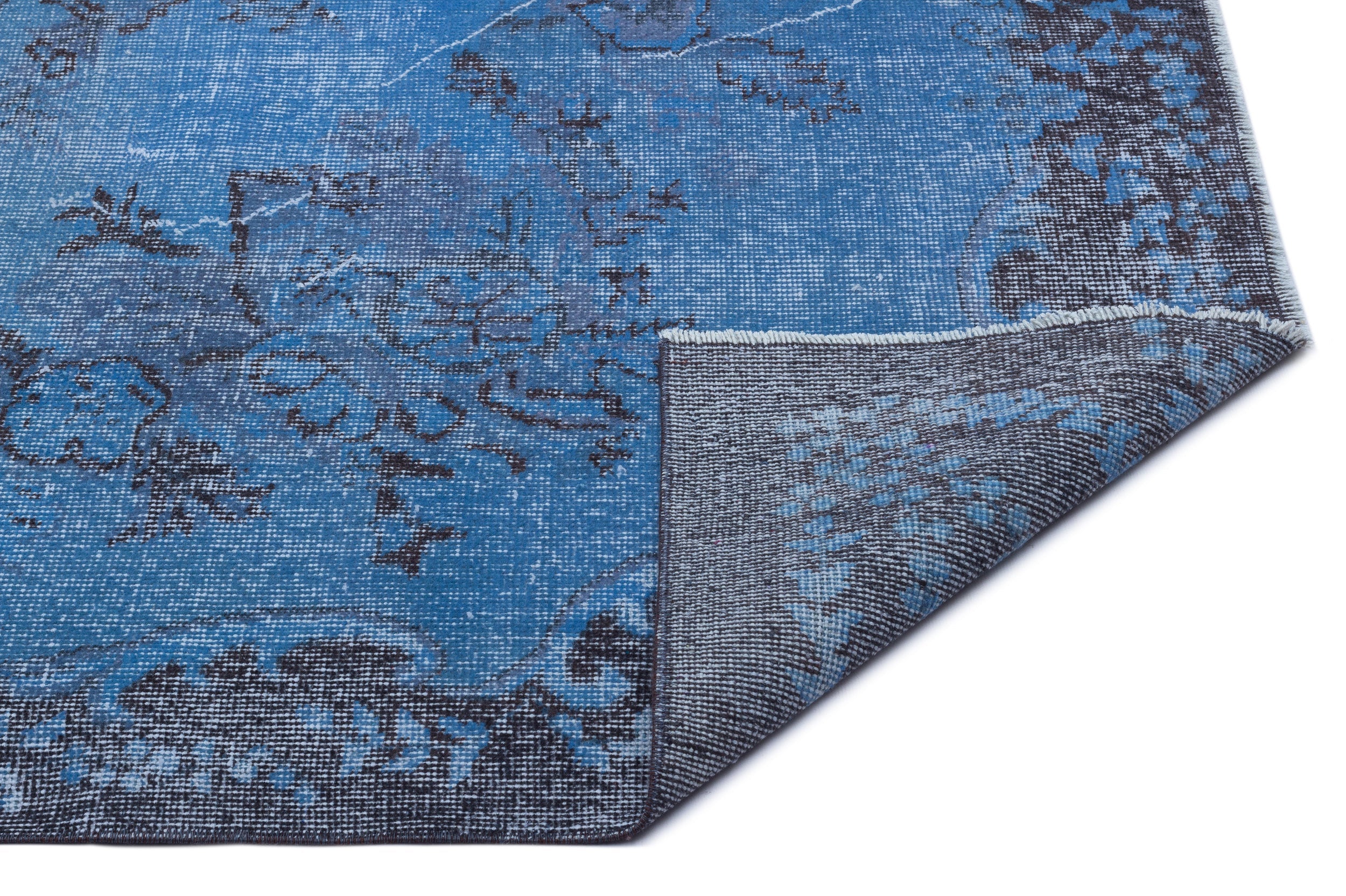 Atina Blue Vintage Wool Handmade Area Rug 5'9" x 9'5"