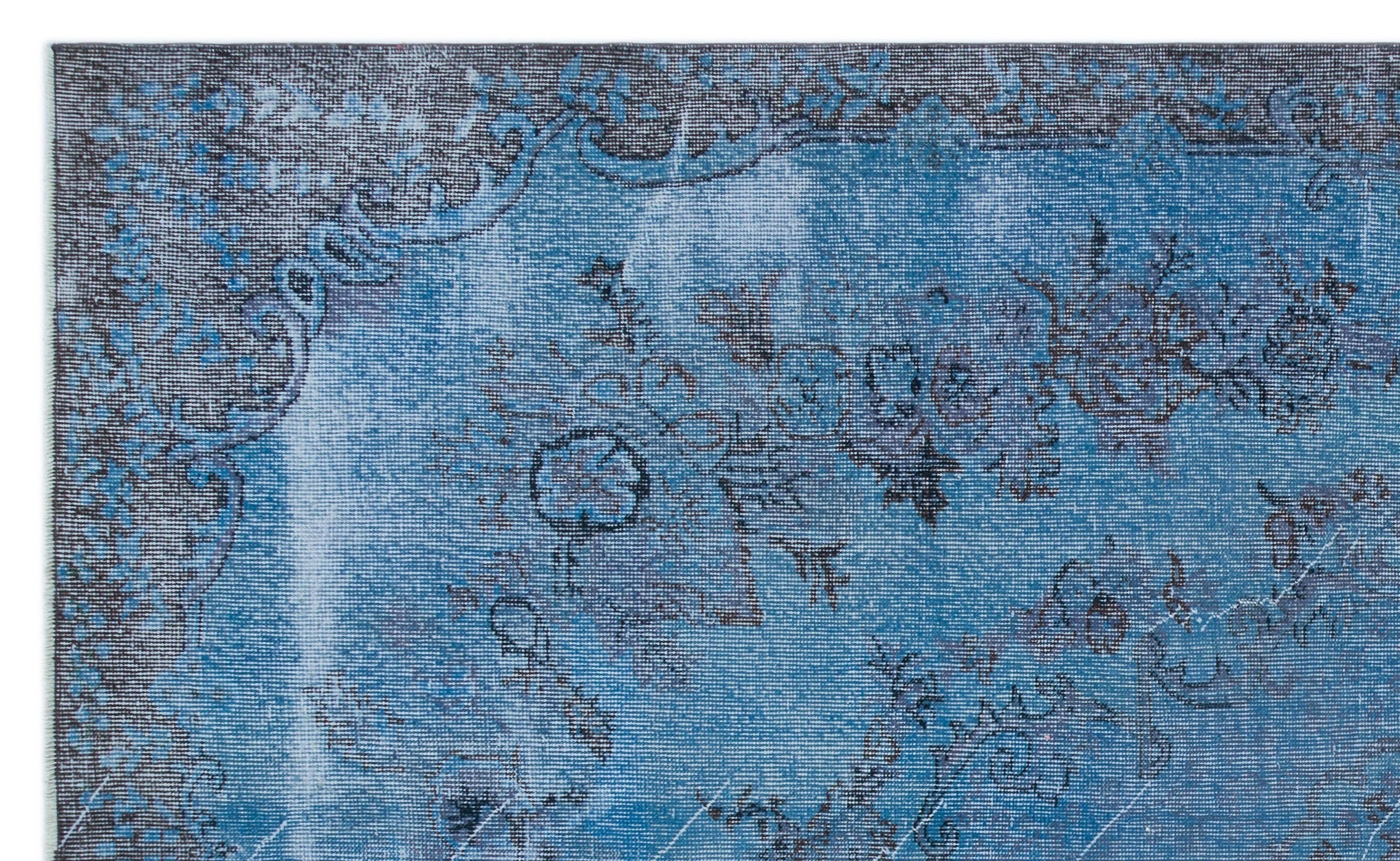 Atina Blue Vintage Wool Handmade Area Rug 5'9" x 9'5"