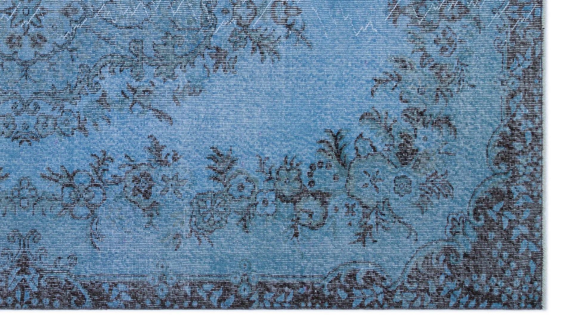 Atina Blue Vintage Wool Handmade Area Rug 4'10" x 9'1"