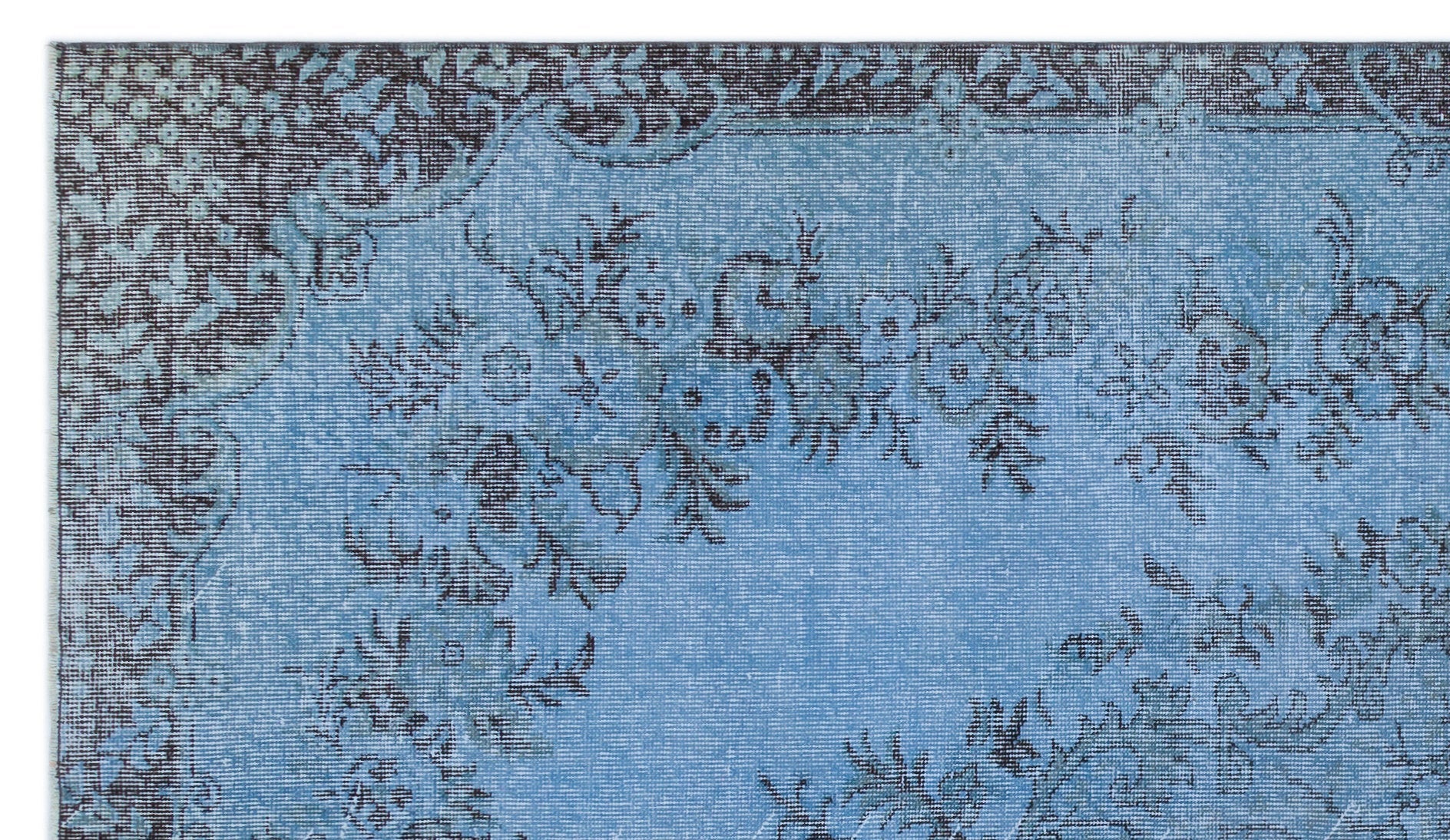 Atina Blue Vintage Wool Handmade Area Rug 4'10" x 9'1"