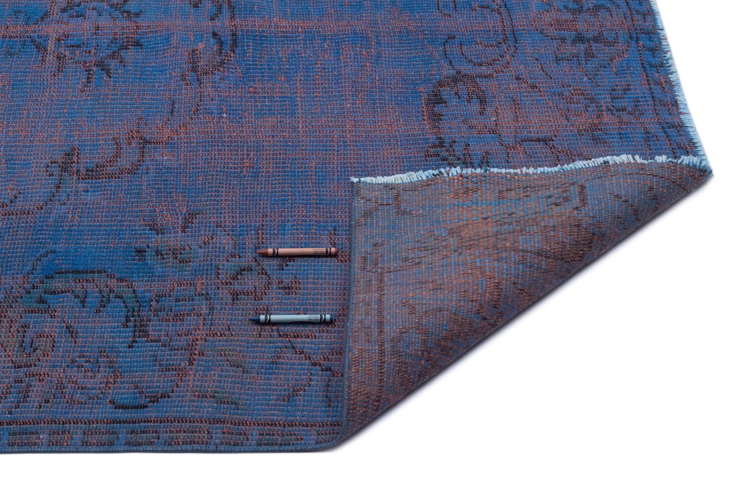 Atina Blue Vintage Wool Handmade Area Rug 4'11" x 7'10"