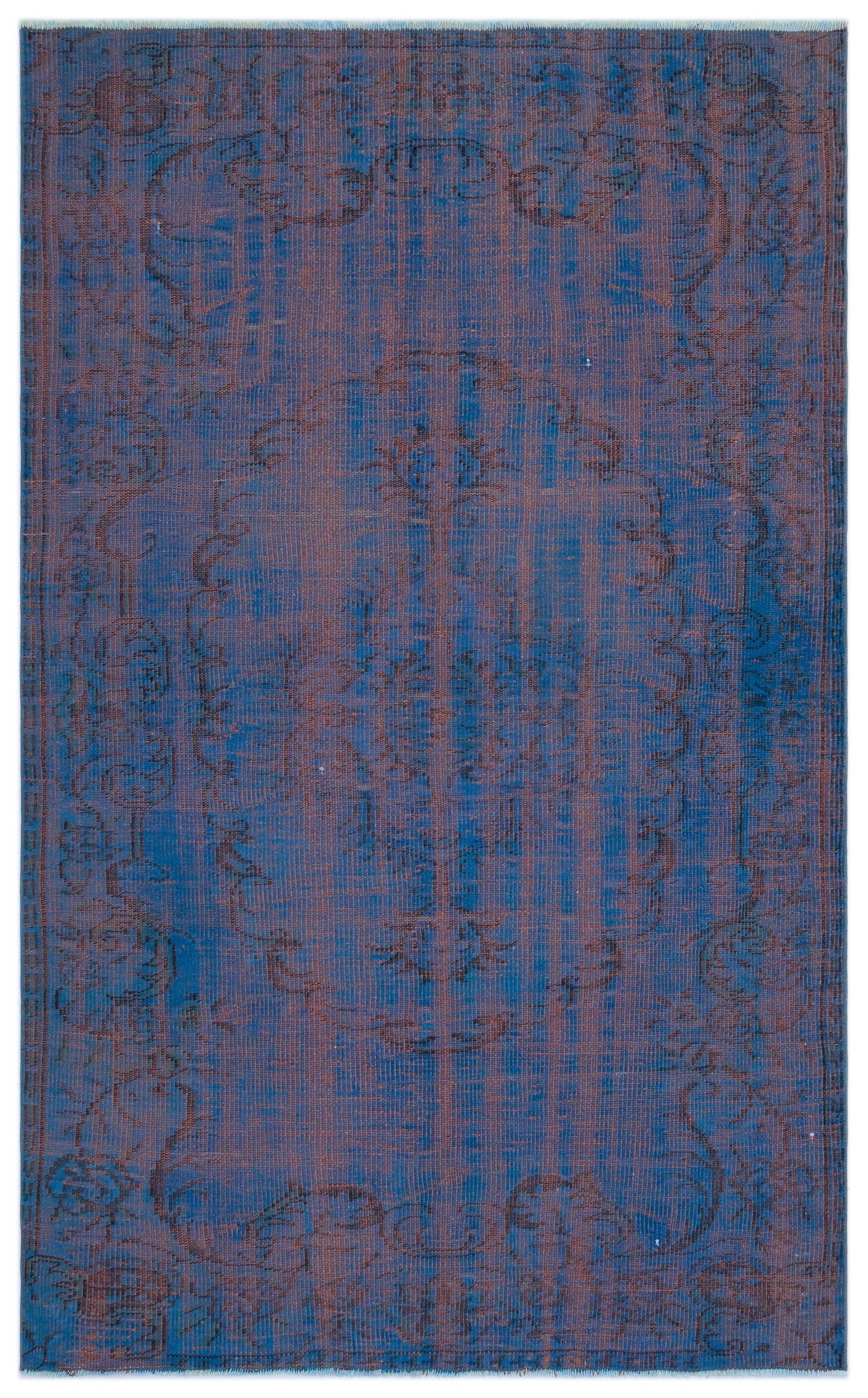 Atina Blue Vintage Wool Handmade Area Rug 4'11" x 7'10"
