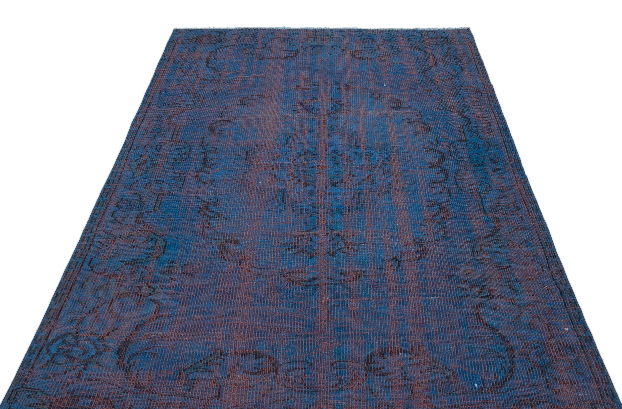 Atina Blue Vintage Wool Handmade Area Rug 4'11" x 7'10"
