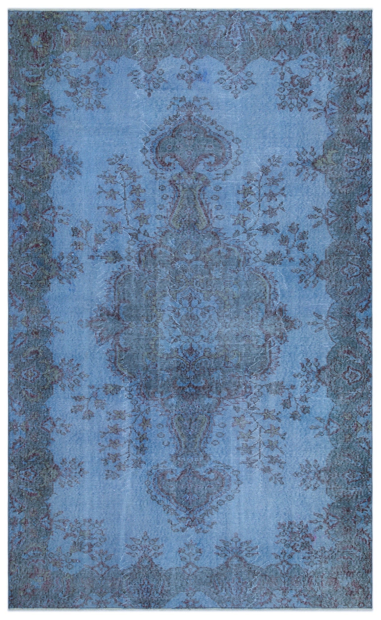 Atina Blue Vintage Wool Handmade Area Rug 5'6" x 9'0"