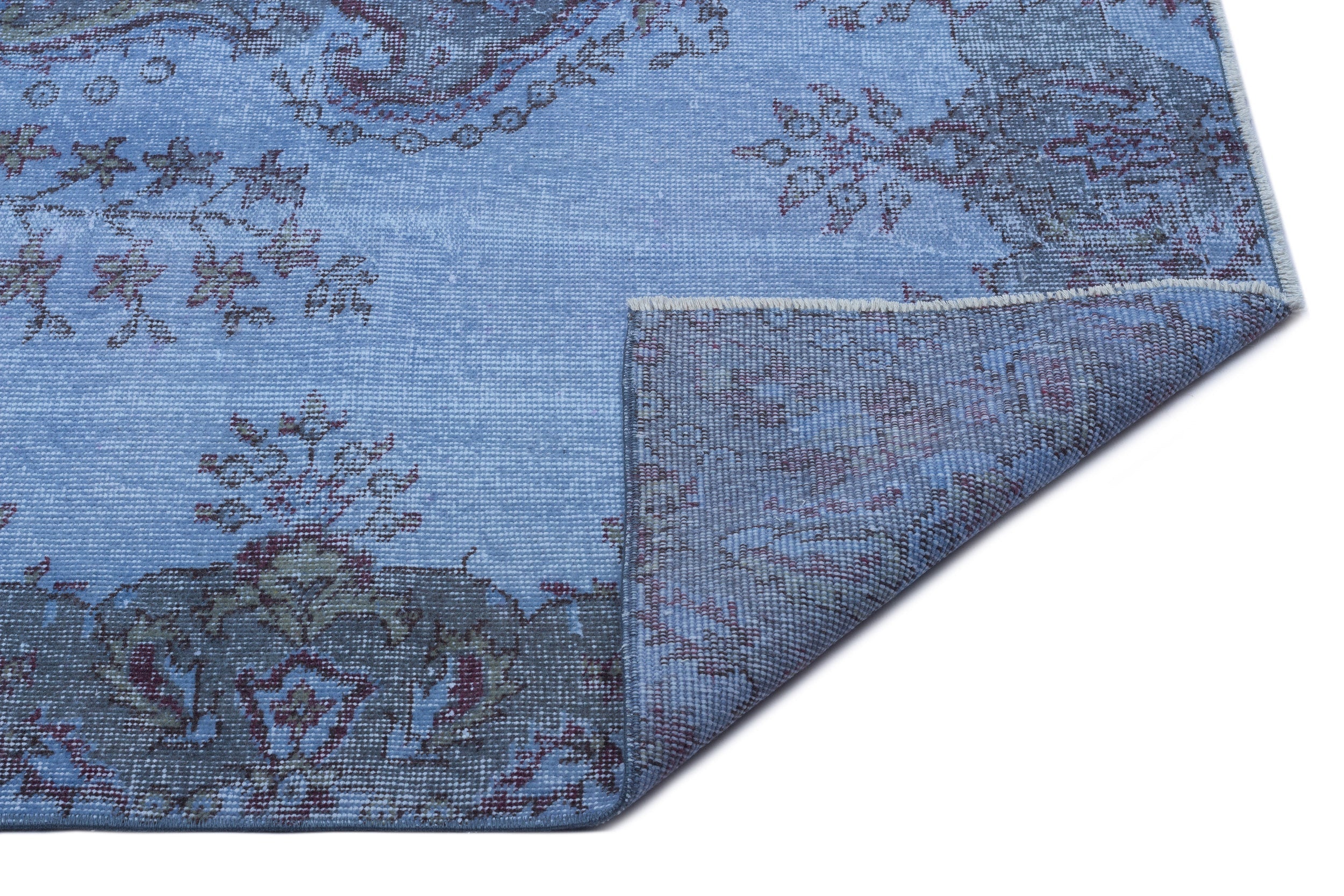 Atina Blue Vintage Wool Handmade Area Rug 5'6" x 9'0"