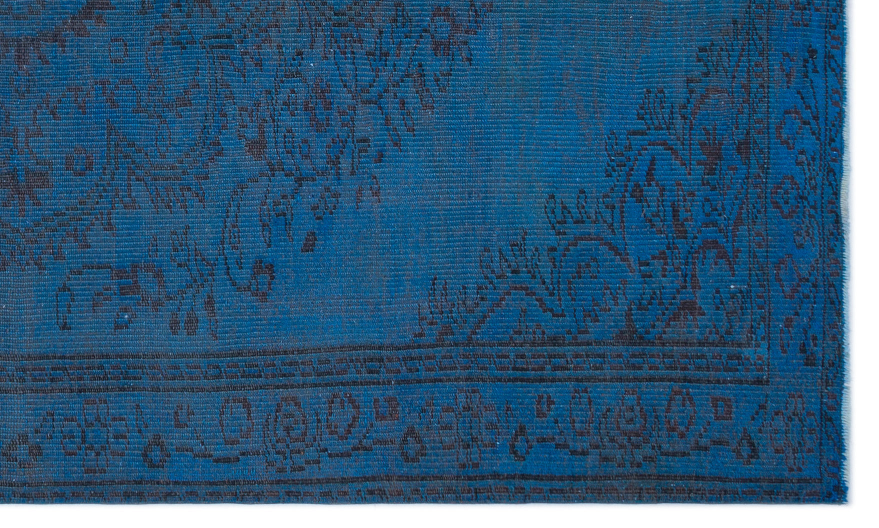 Atina Blue Vintage Wool Handmade Area Rug 4'11" x 8'2"