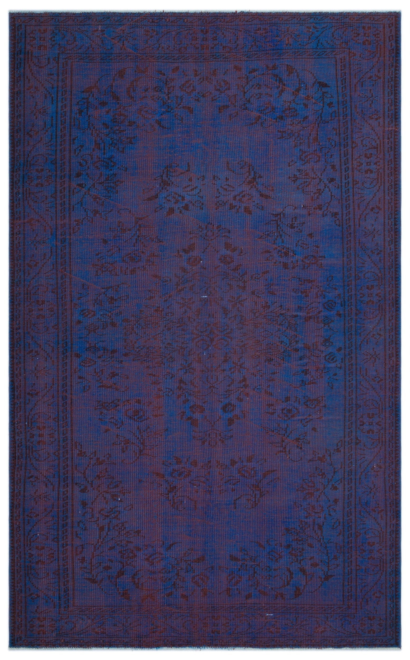 Atina Blue Vintage Wool Handmade Area Rug 5'9" x 9'10"