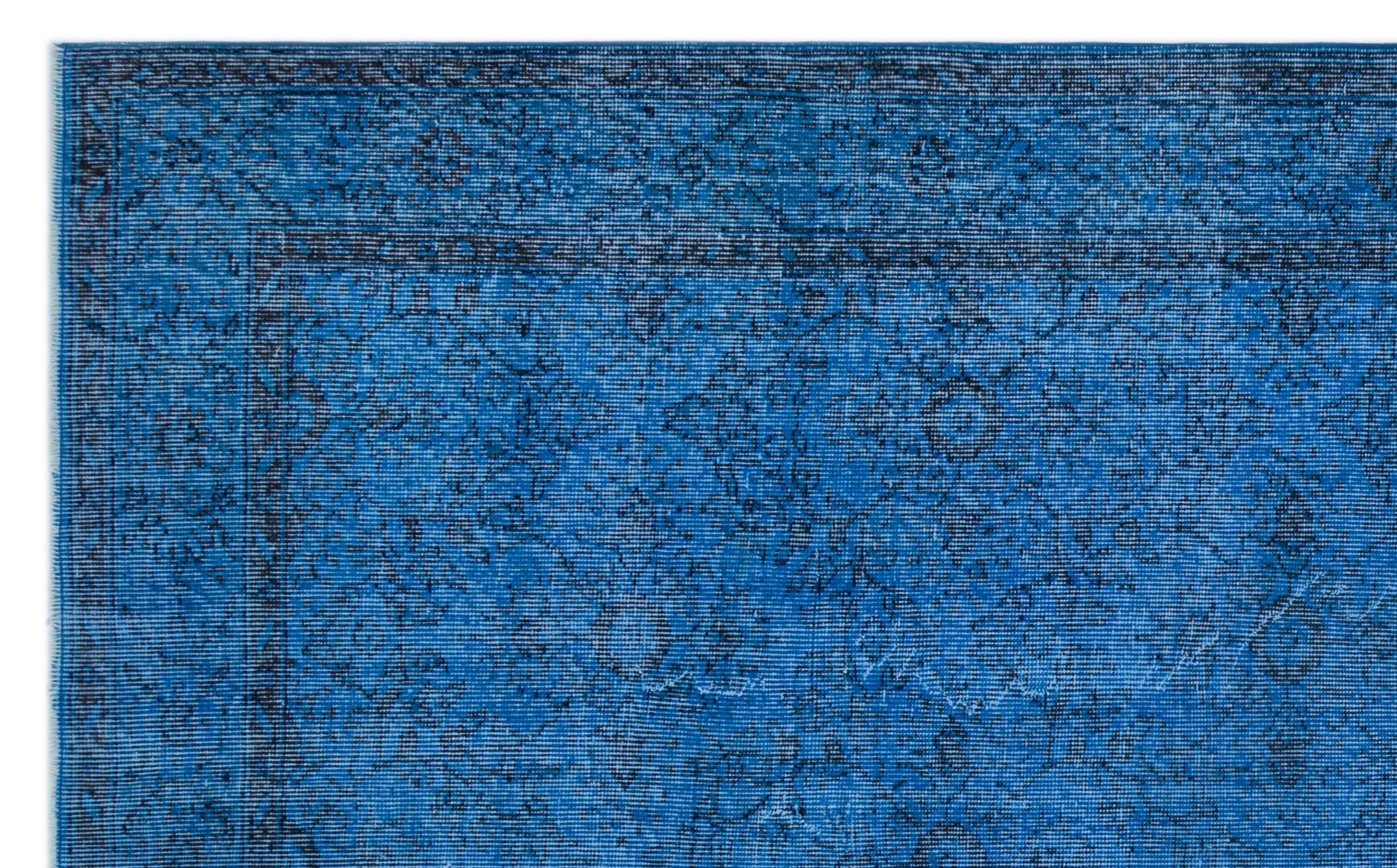 Atina Blue Vintage Wool Handmade Area Rug 5'10" x 9'5"