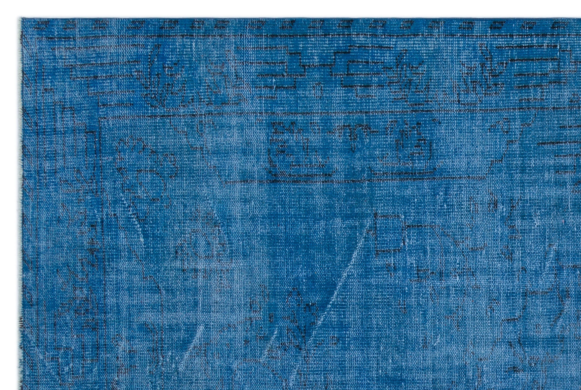 Atina Blue Vintage Wool Handmade Area Rug 5'9" x 9'9"