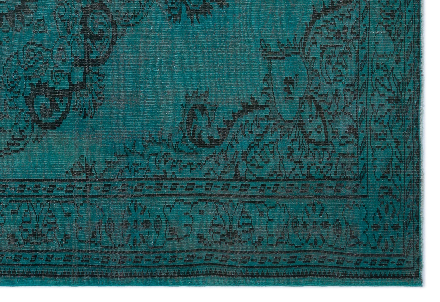 Atina Turquoise Vintage Wool Handmade Area Rug 5'10" x 8'7"