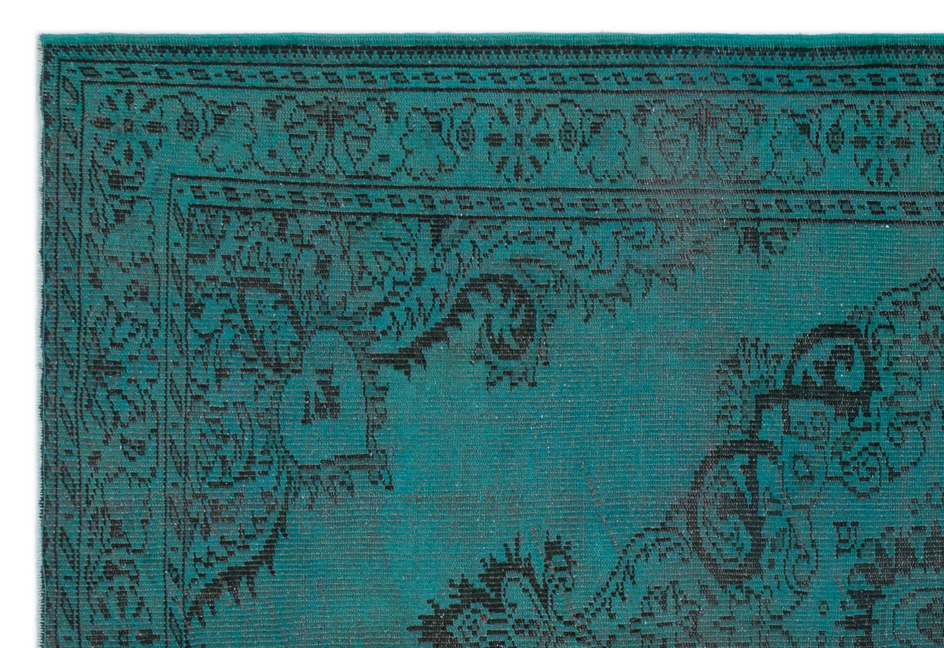 Atina Turquoise Vintage Wool Handmade Area Rug 5'10" x 8'7"