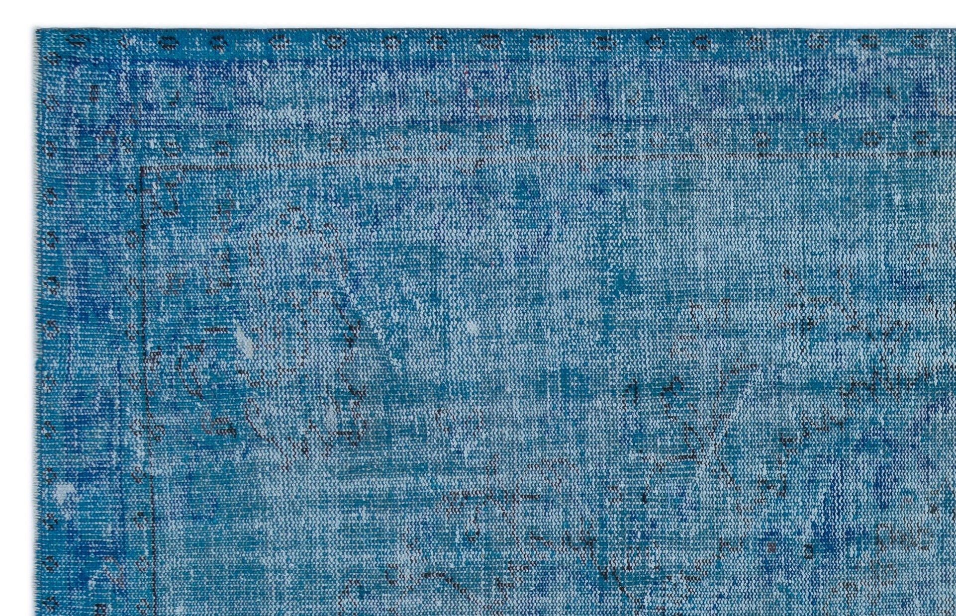 Atina Blue Vintage Wool Handmade Area Rug 5'7" x 8'10"