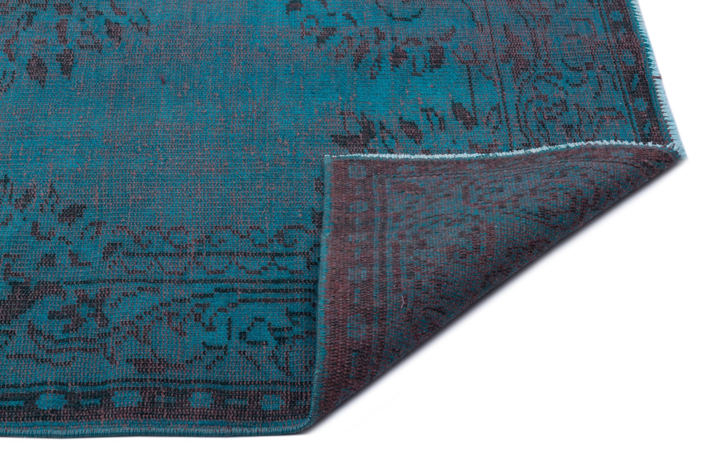 Atina Turquoise Vintage Wool Handmade Area Rug 5'7" x 9'6"