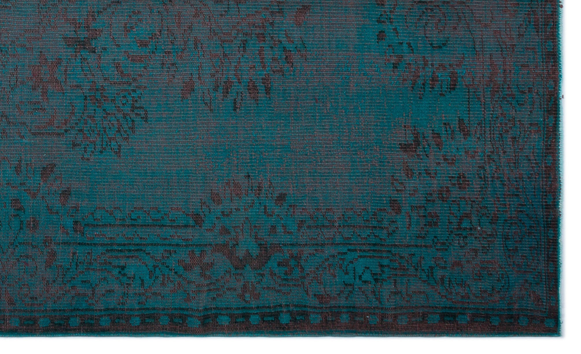 Atina Turquoise Vintage Wool Handmade Area Rug 5'7" x 9'6"