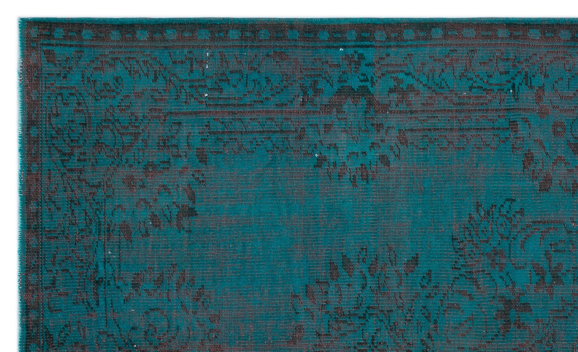 Atina Turquoise Vintage Wool Handmade Area Rug 5'7" x 9'6"