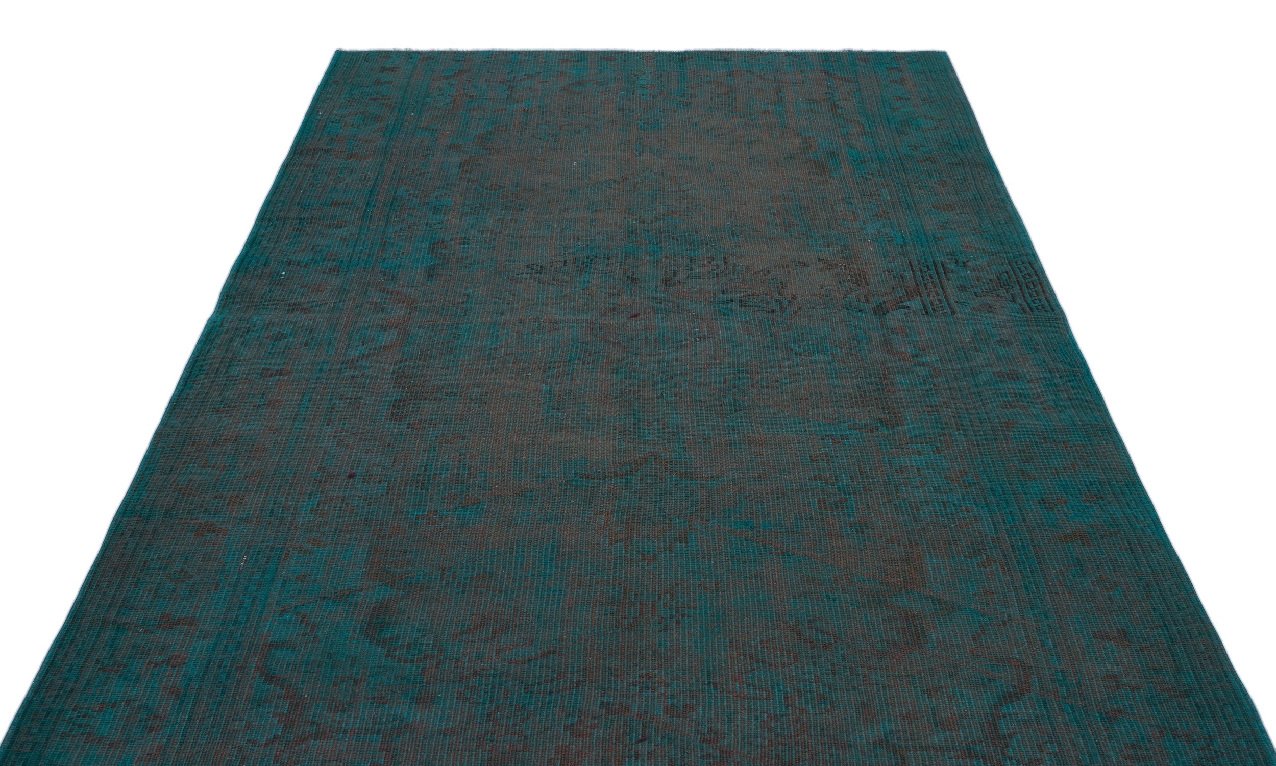 Atina Turquoise Vintage Wool Handmade Area Rug 5'11" x 8'0"