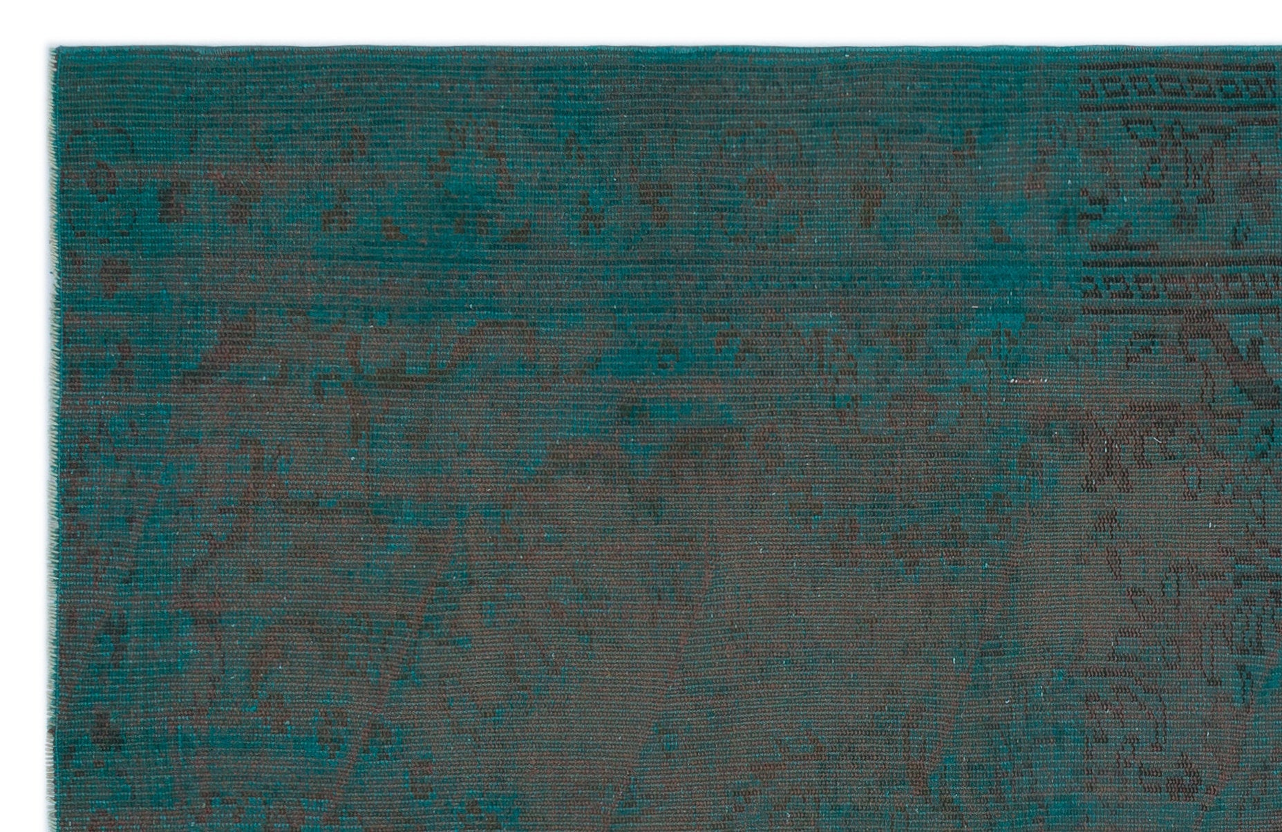 Atina Turquoise Vintage Wool Handmade Area Rug 5'11" x 8'0"