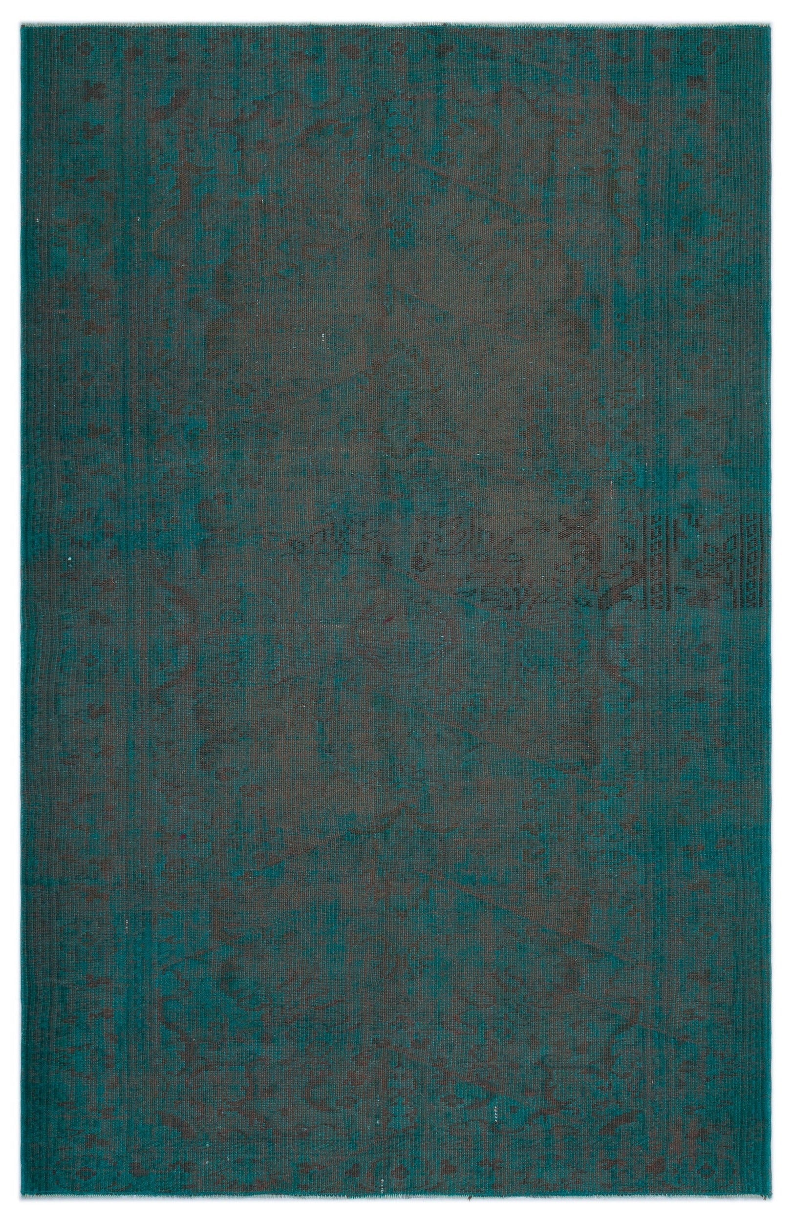 Atina Turquoise Vintage Wool Handmade Area Rug 5'11" x 8'0"