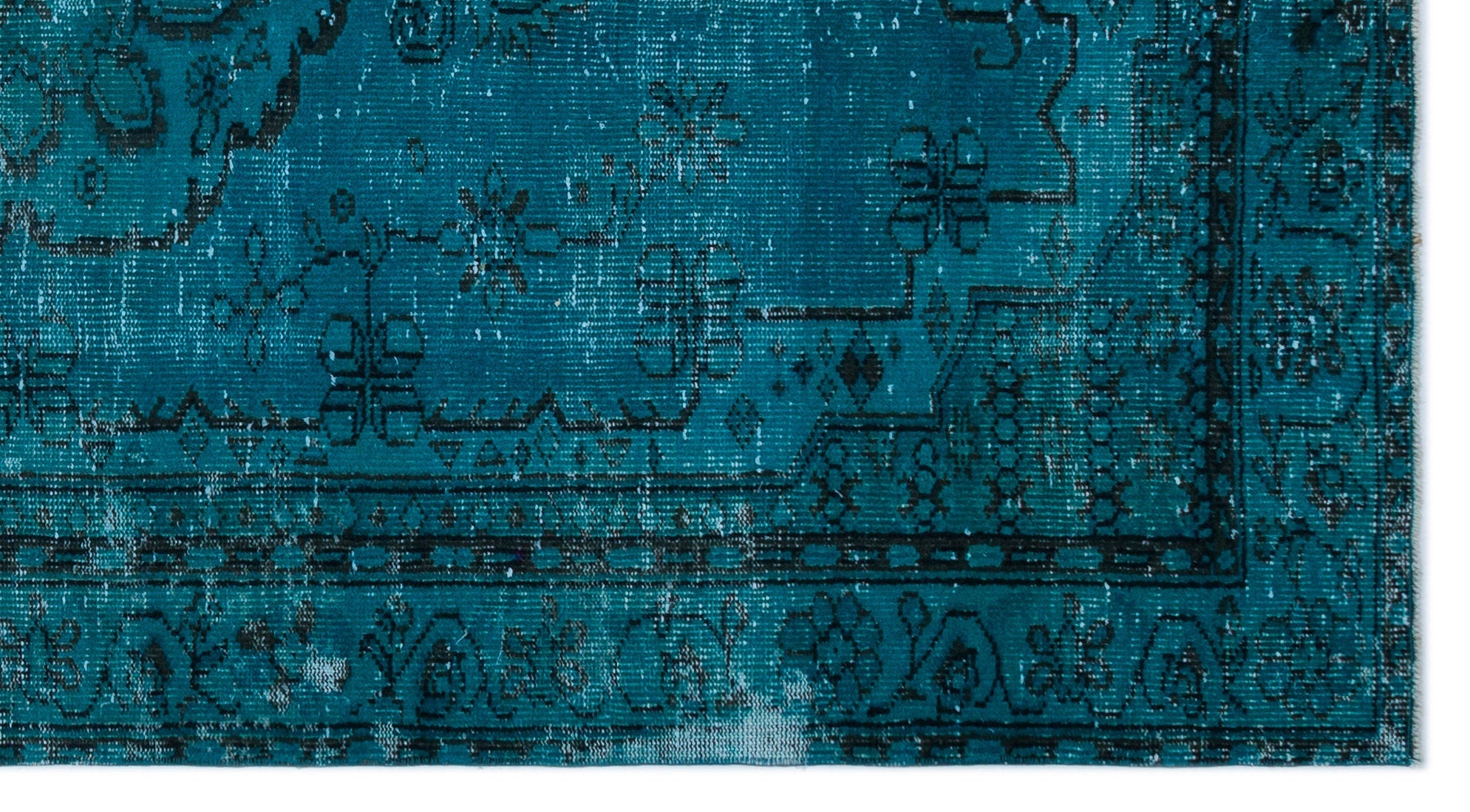 Atina Turquoise Vintage Wool Handmade Area Rug 5'7" x 8'4"