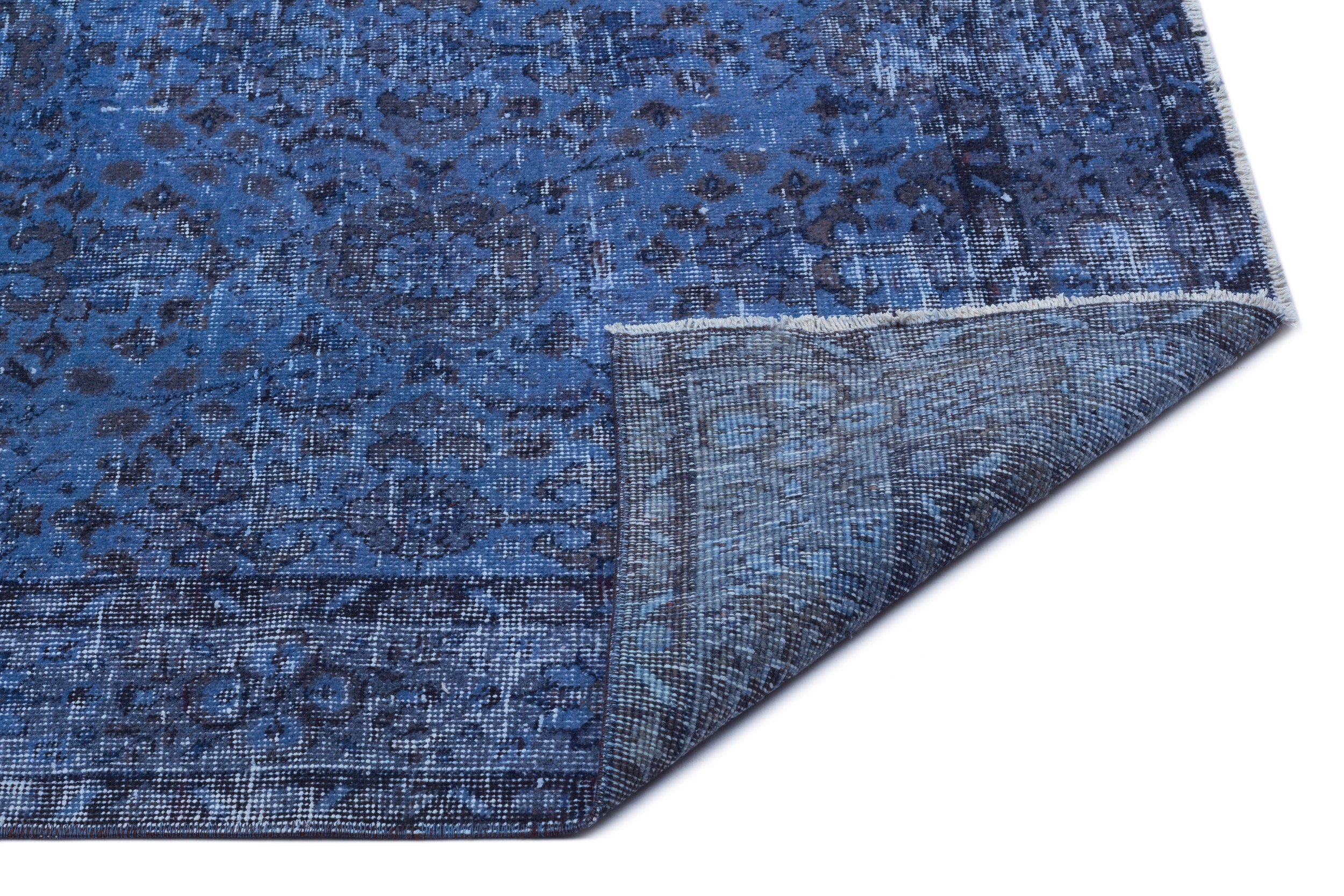 Atina Blue Vintage Wool Handmade Area Rug 5'3" x 8'8"
