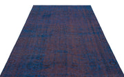Atina Blue Vintage Wool Handmade Area Rug 5'5" x 8'10"